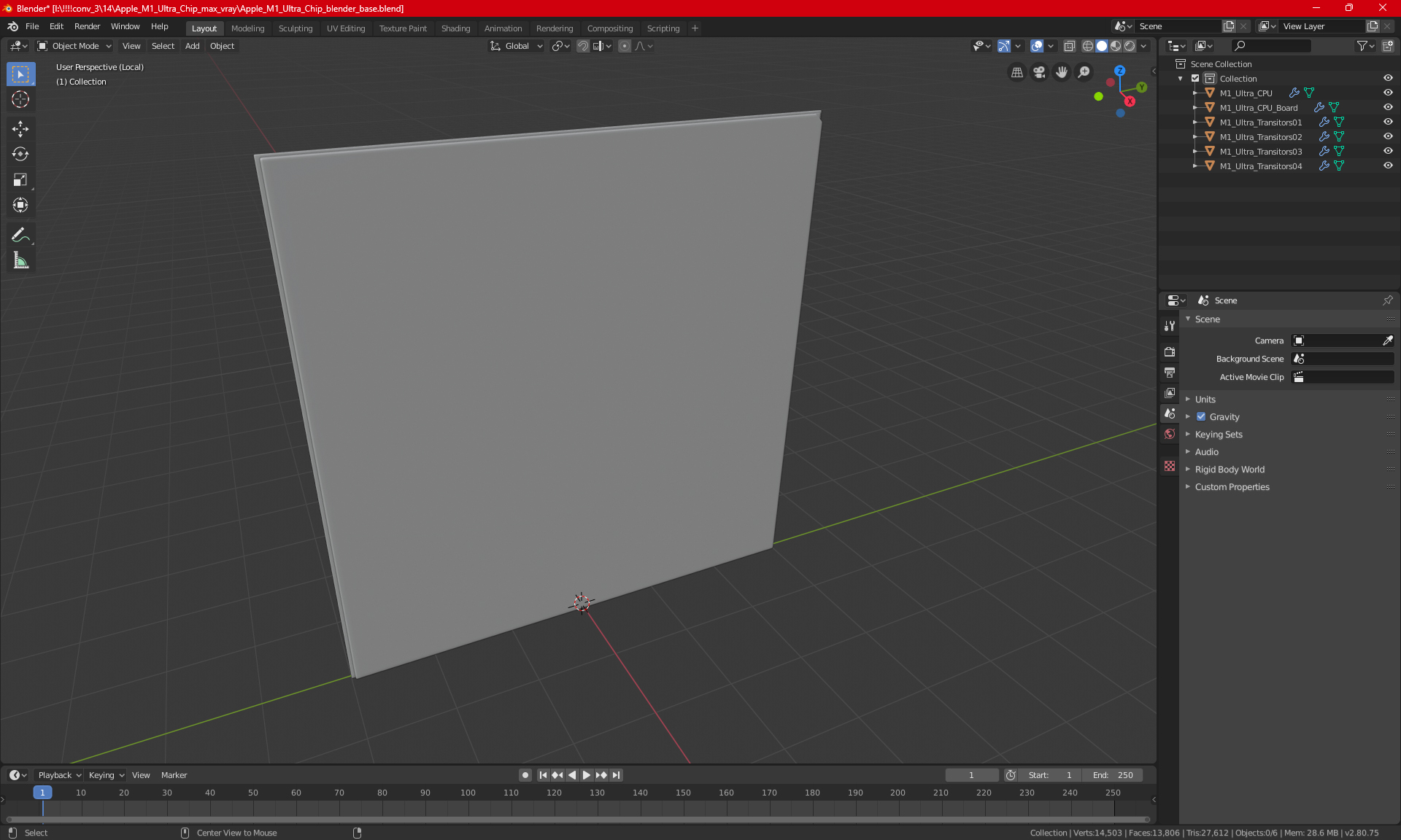 Apple M1 Ultra Chip 3D model