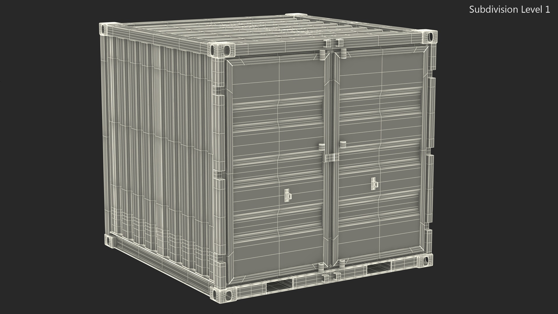 8ft Shipping Container 3D