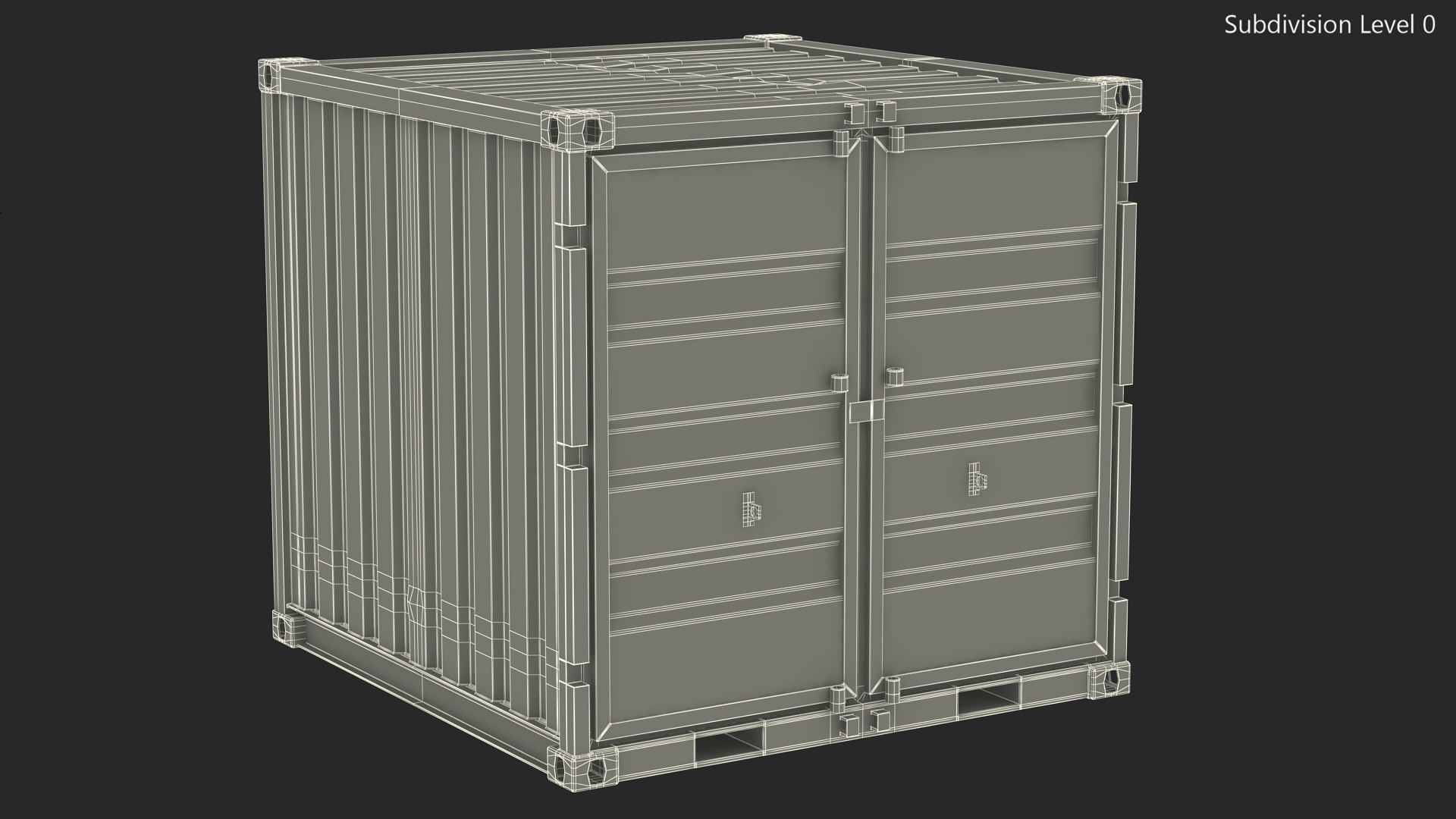 8ft Shipping Container 3D