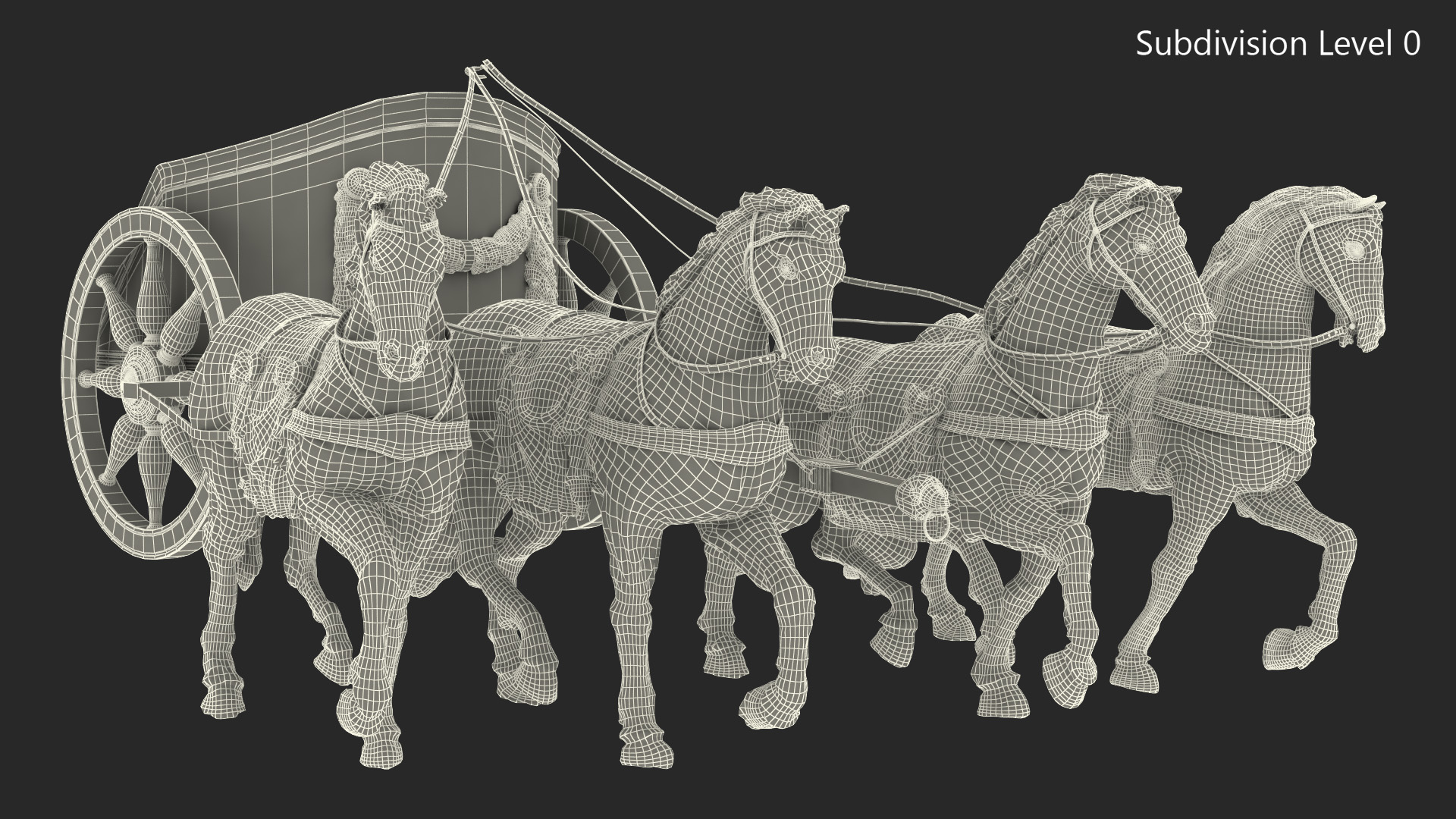3D Quadriga Chariot Statue model