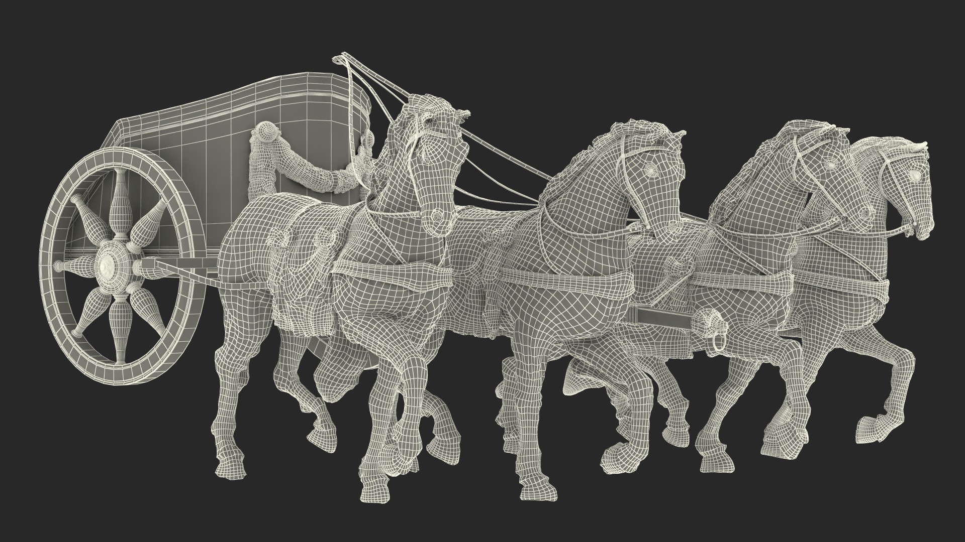 3D Quadriga Chariot Statue model