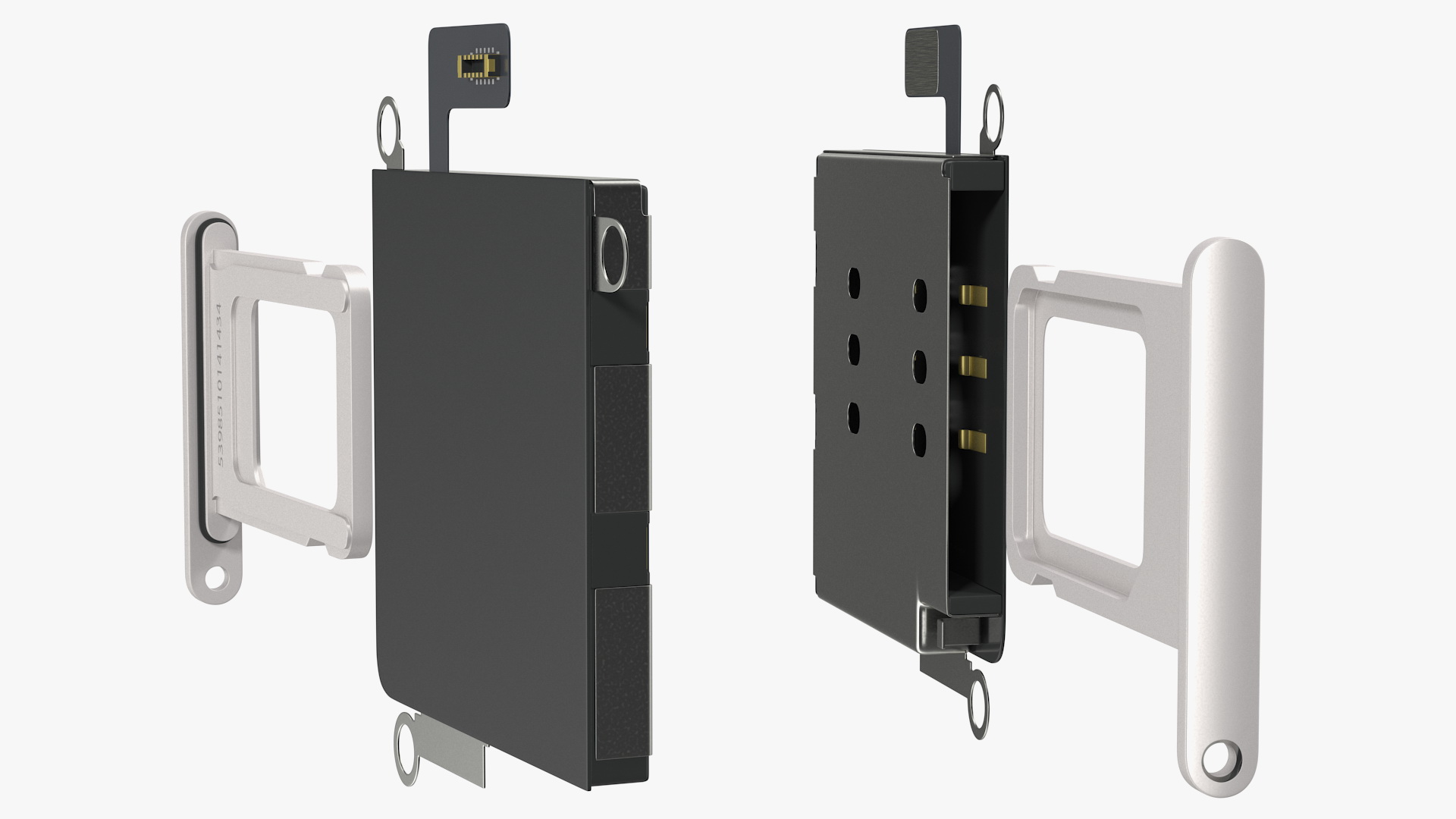 Sim Card Tray with Internal Reader 3D model