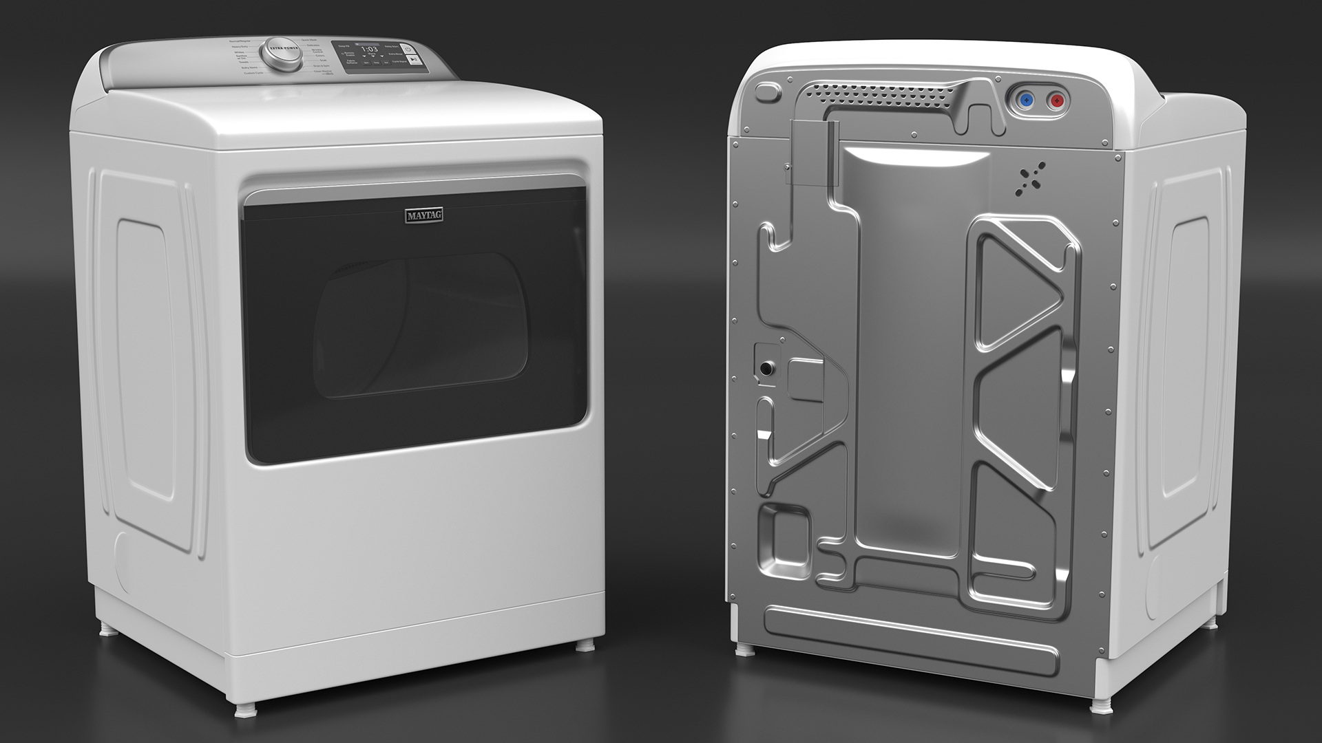 3D model Top Load Dryer Machine Maytag White