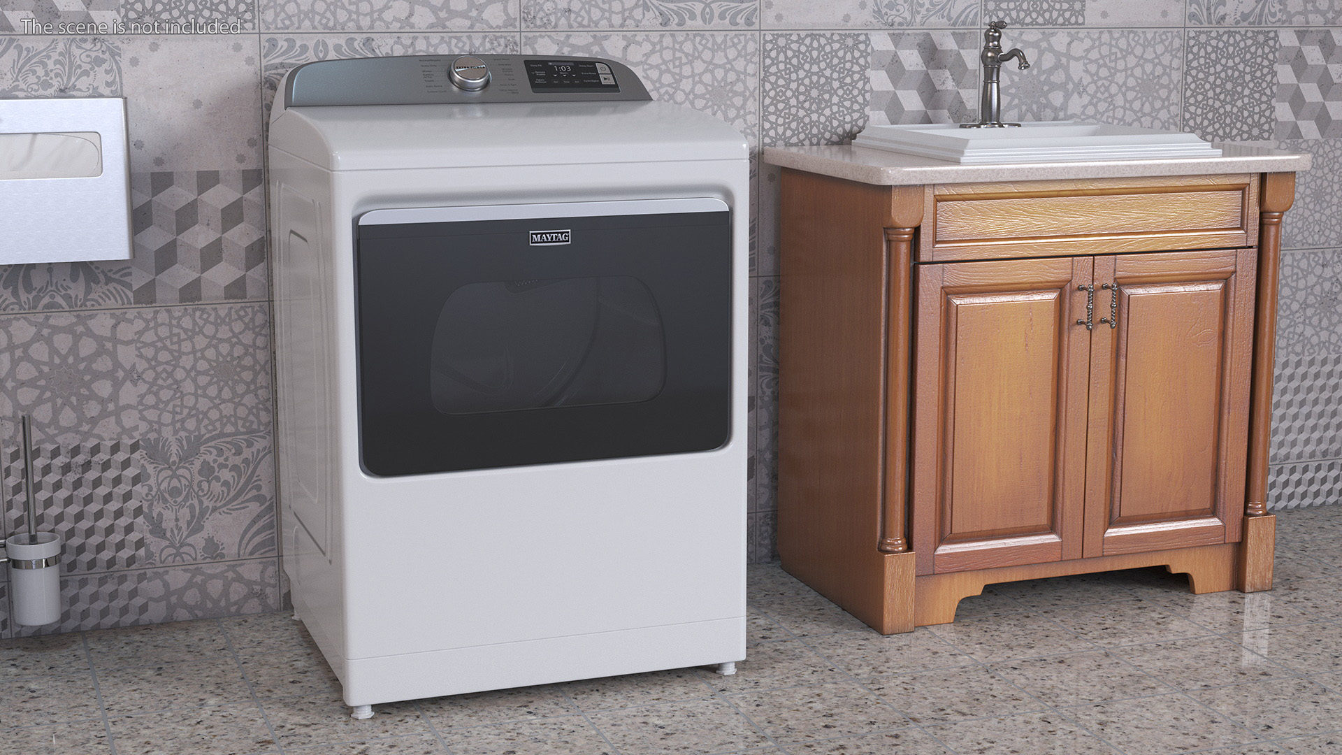 3D model Top Load Dryer Machine Maytag White