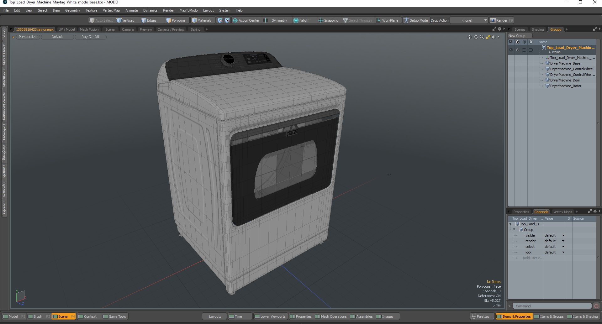 3D model Top Load Dryer Machine Maytag White