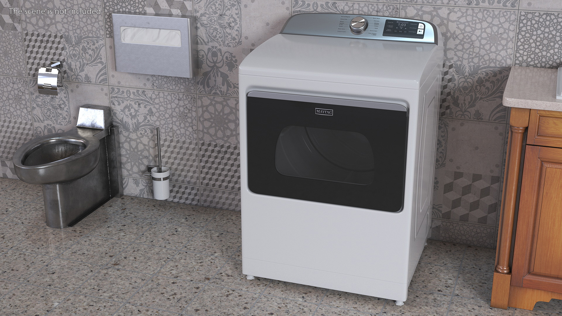 3D model Top Load Dryer Machine Maytag White