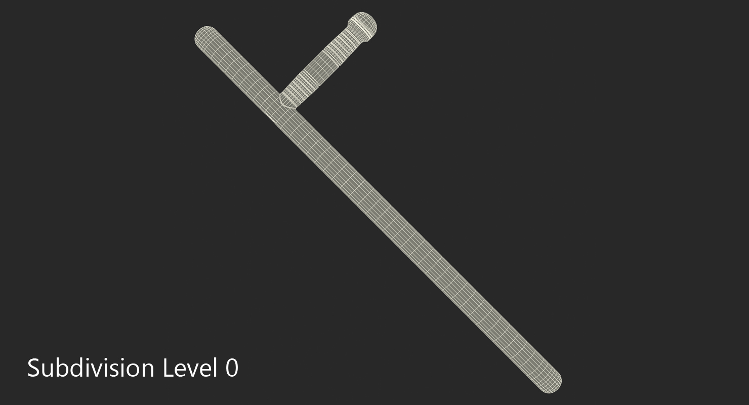 Police Side Handle Baton 3D model