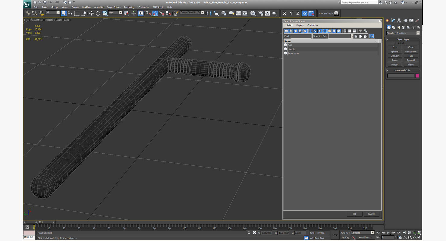 Police Side Handle Baton 3D model