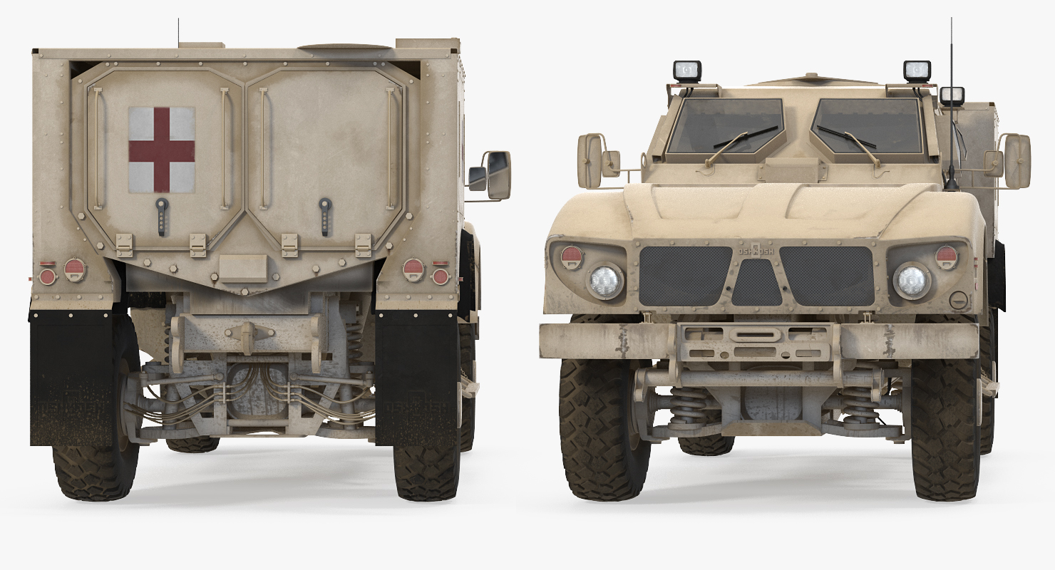 3D Oshkosh M ATV Medical Vehicle Rigged