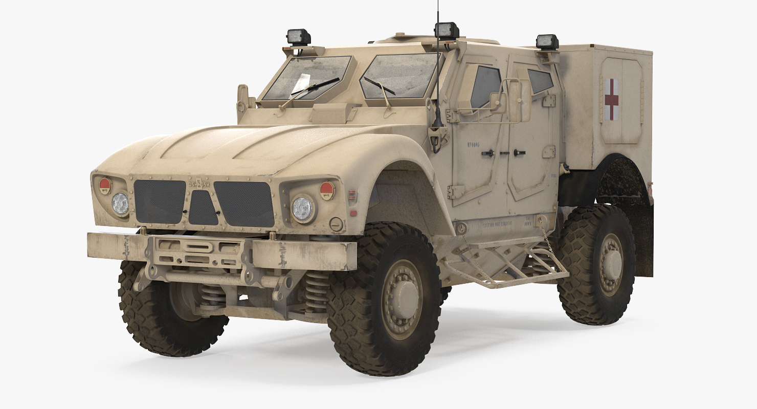 3D Oshkosh M ATV Medical Vehicle Rigged