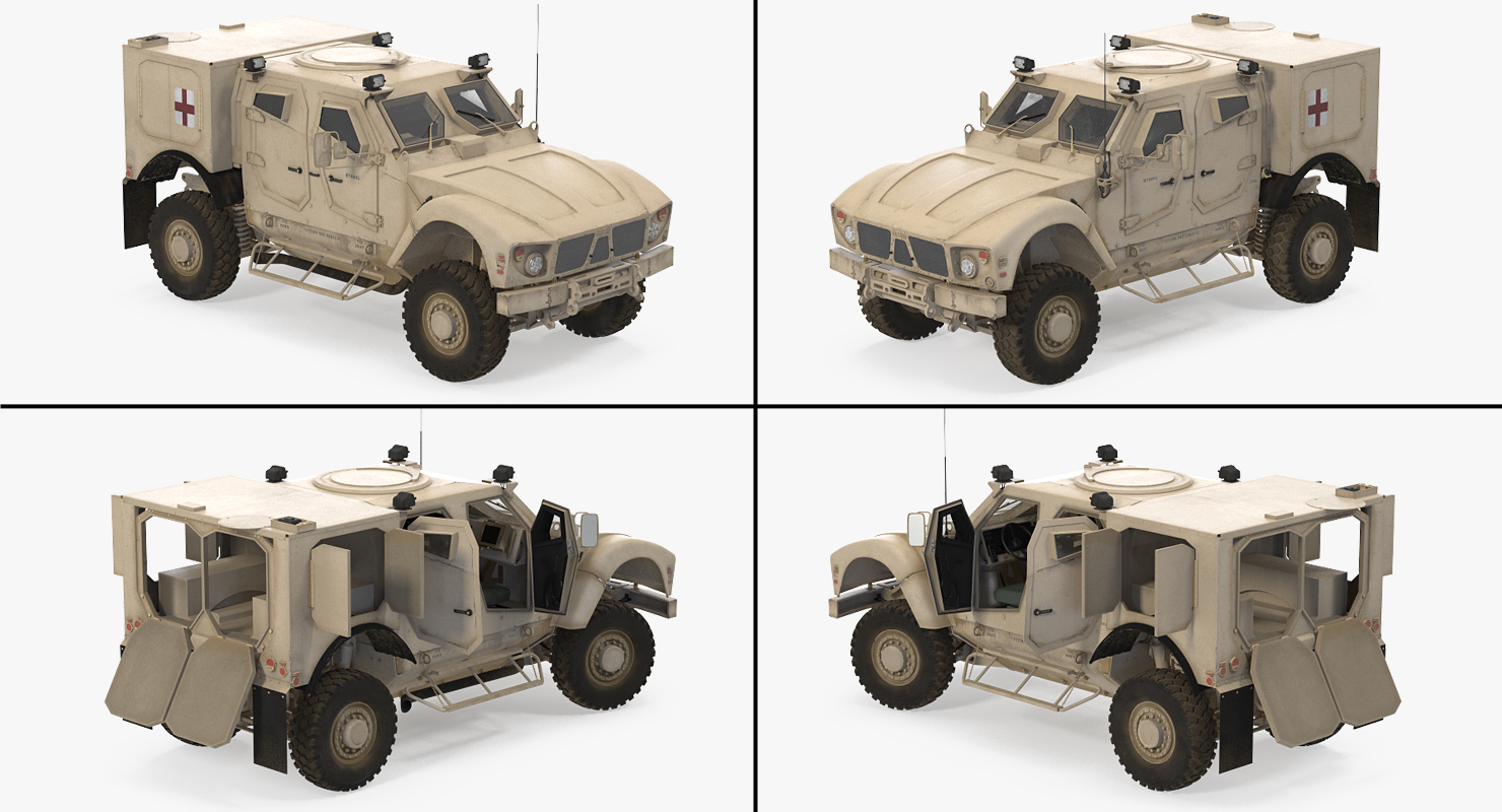 3D Oshkosh M ATV Medical Vehicle Rigged