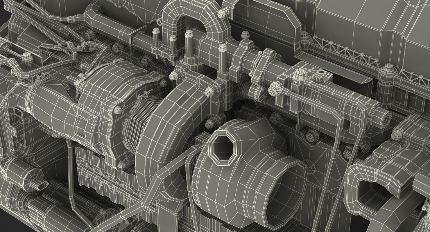 Mack Semi Truck Engine 3D