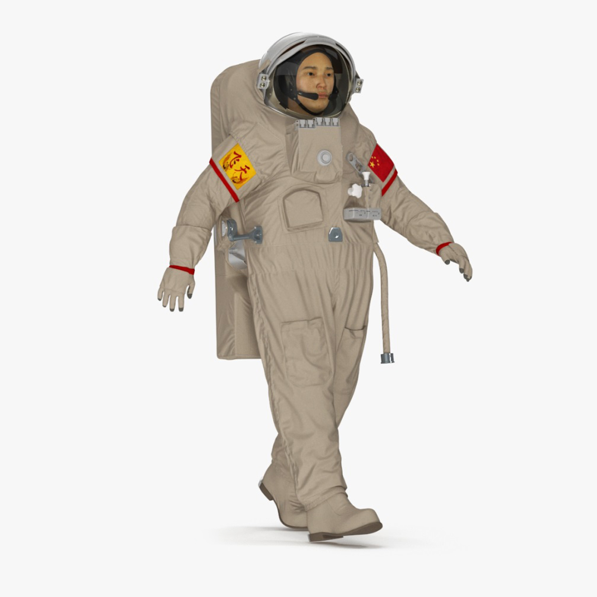 Astronaut Wearing Feitian Space Suit Rigged for Cinema 4D 3D