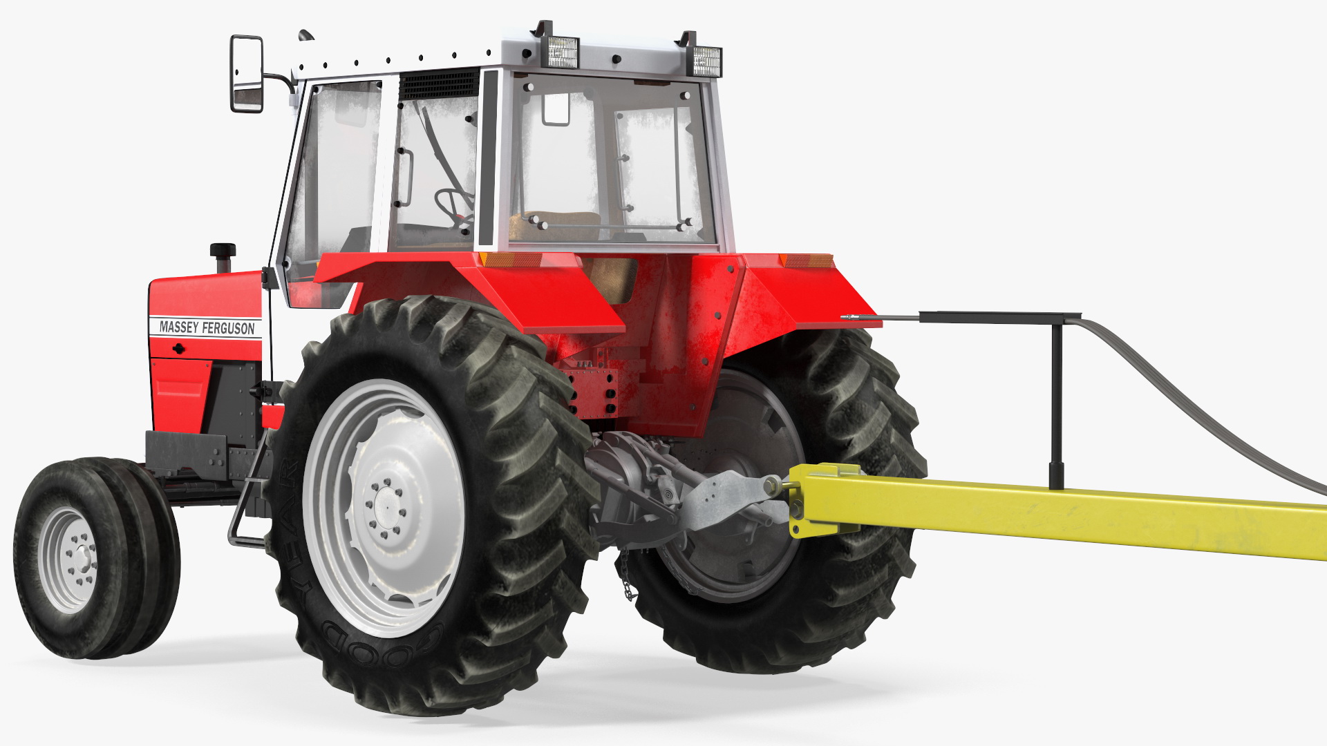 Vintage Tractor Ferguson 698 with Seedbed Cultivator Transportation 3D