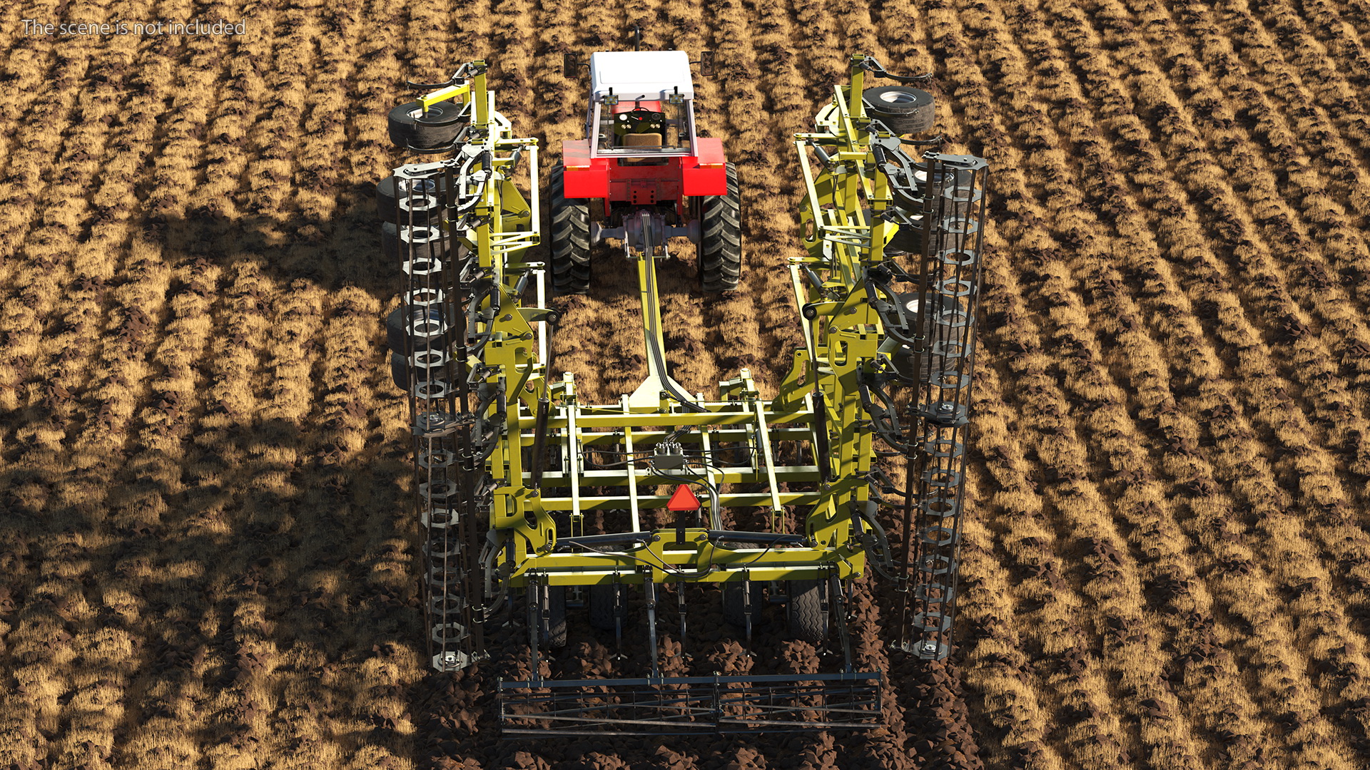 Vintage Tractor Ferguson 698 with Seedbed Cultivator Transportation 3D