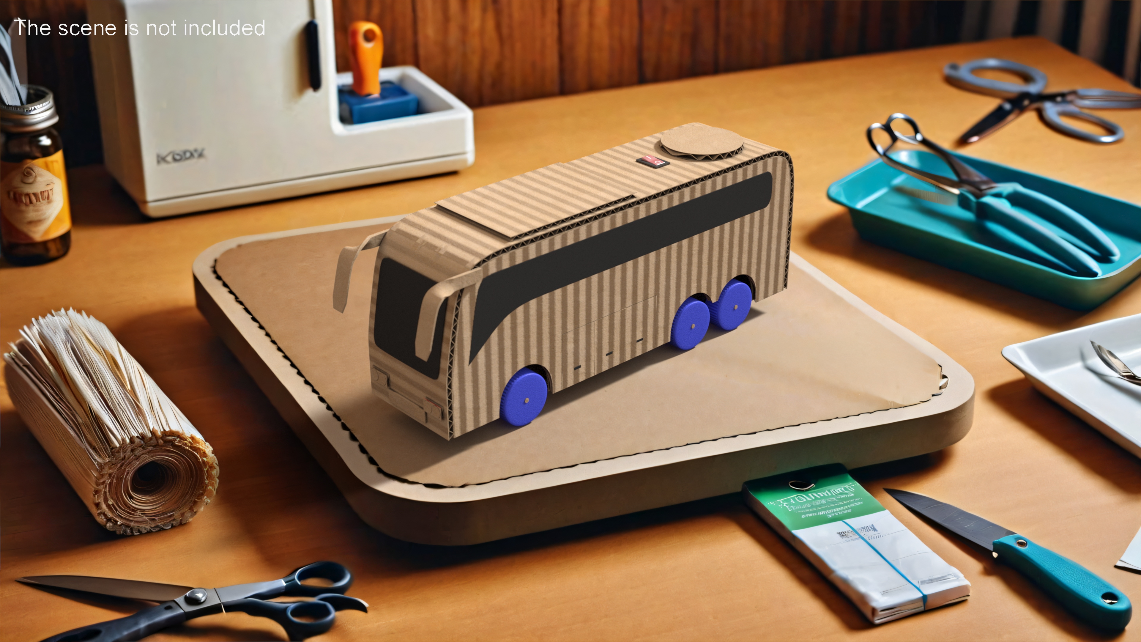Cardboard Toy Bus 3D