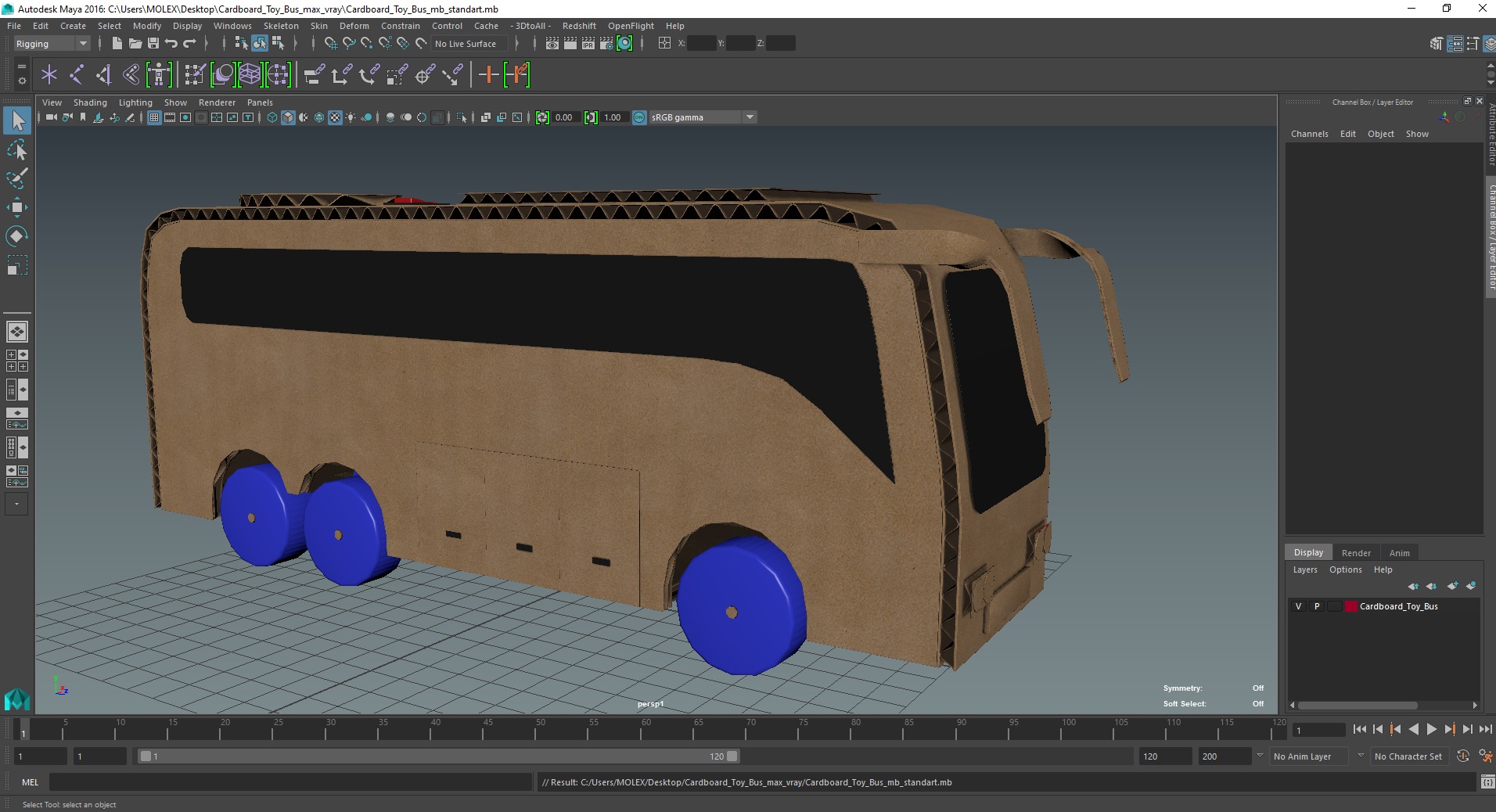Cardboard Toy Bus 3D