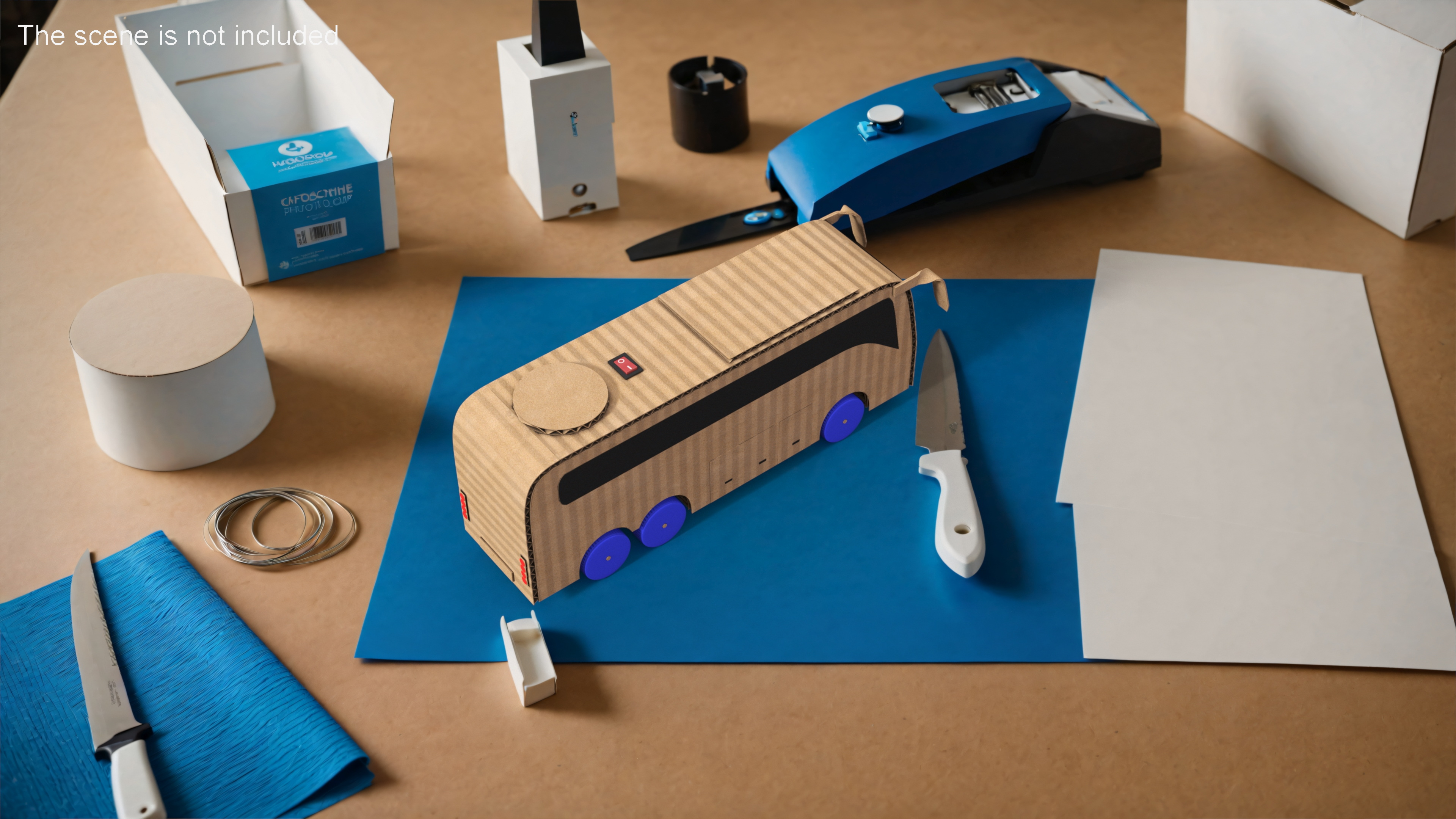 Cardboard Toy Bus 3D