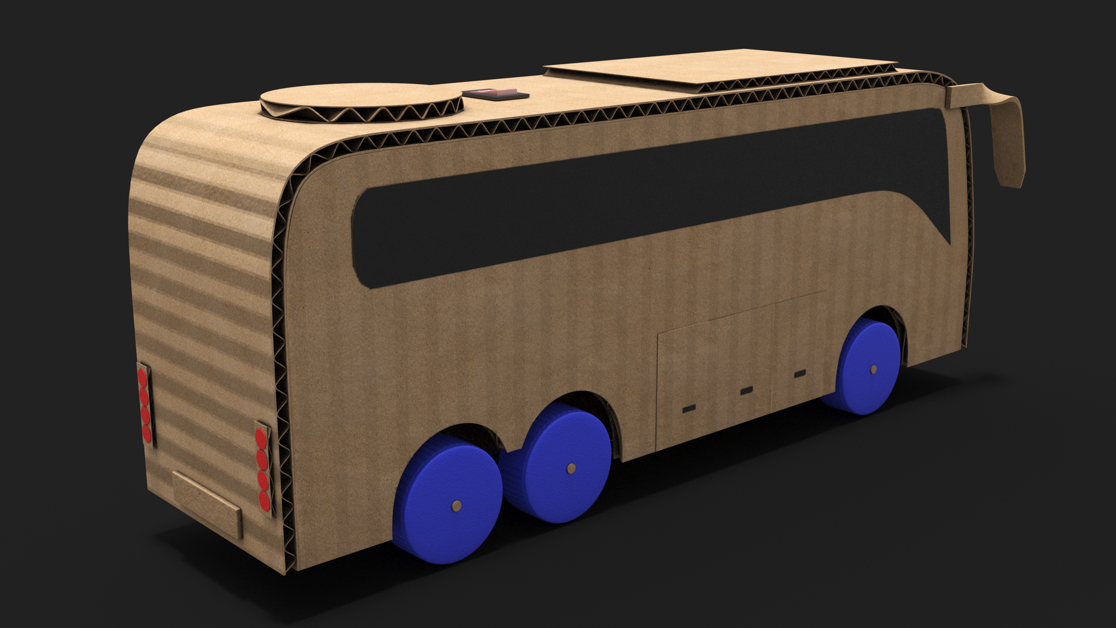 Cardboard Toy Bus 3D