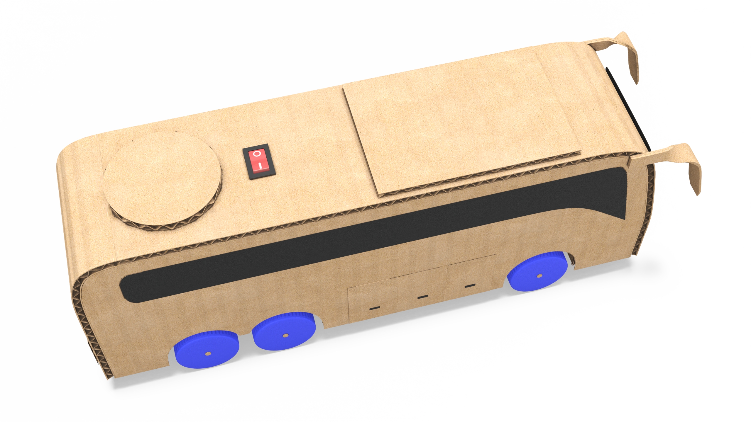 Cardboard Toy Bus 3D