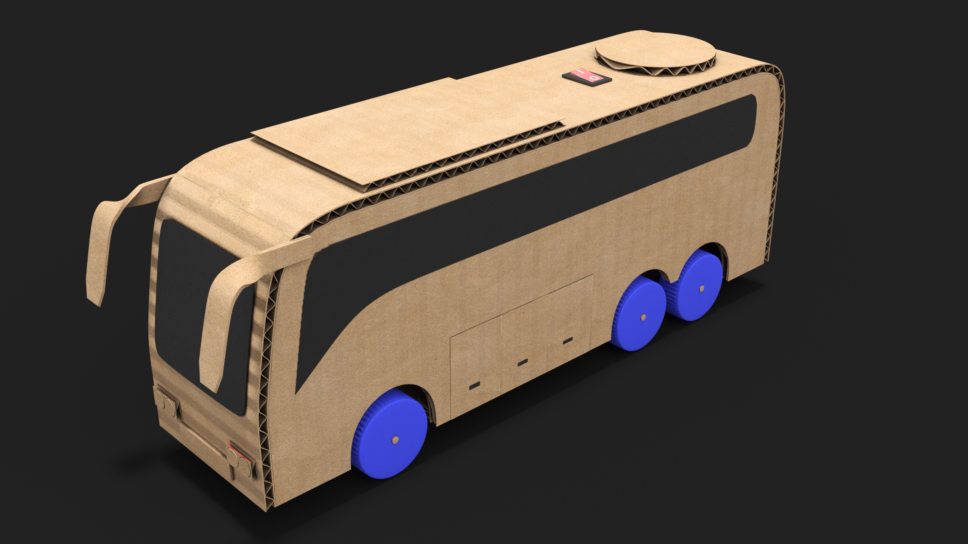 Cardboard Toy Bus 3D