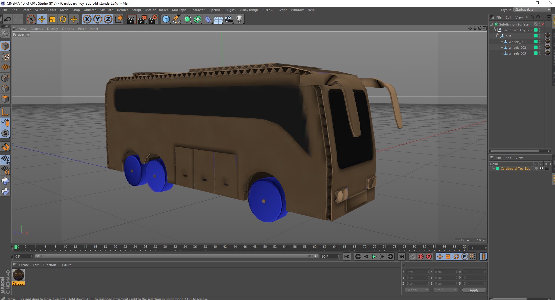 Cardboard Toy Bus 3D