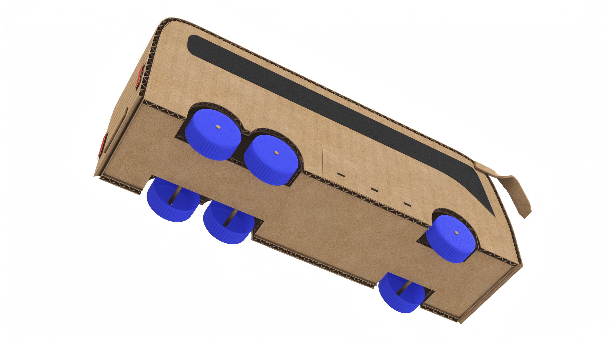 Cardboard Toy Bus 3D