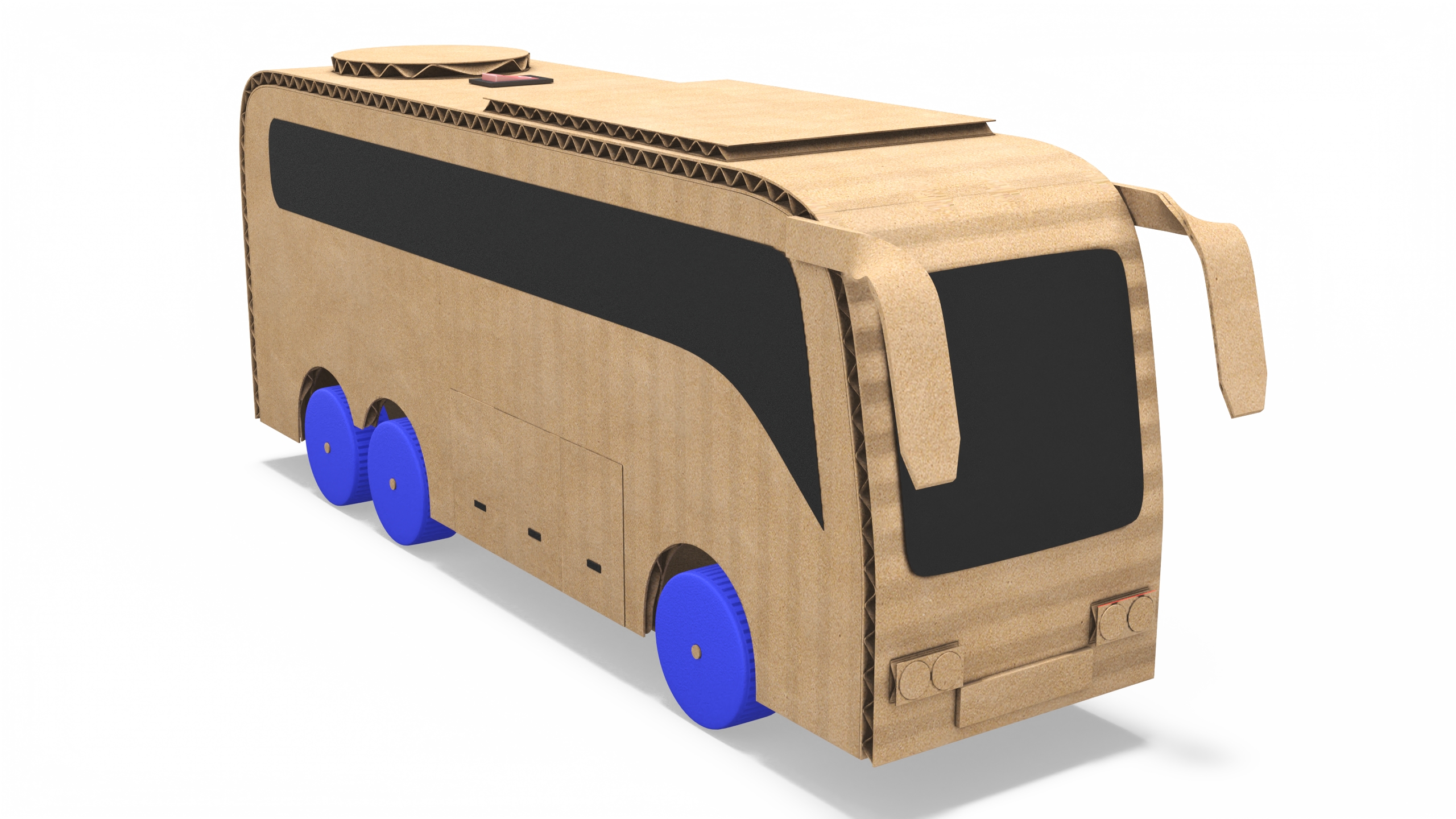 Cardboard Toy Bus 3D