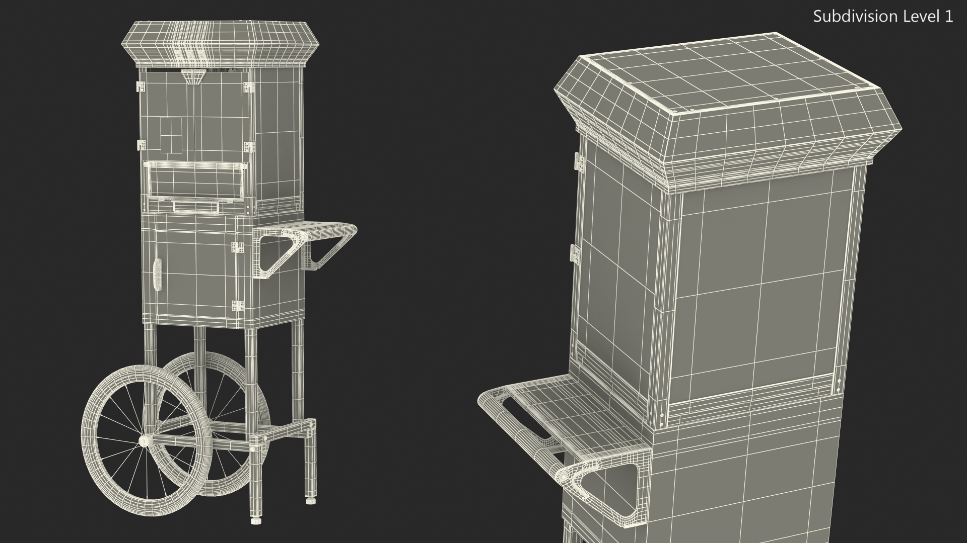 3D Great Northern Carnival Popcorn Popper Cart model