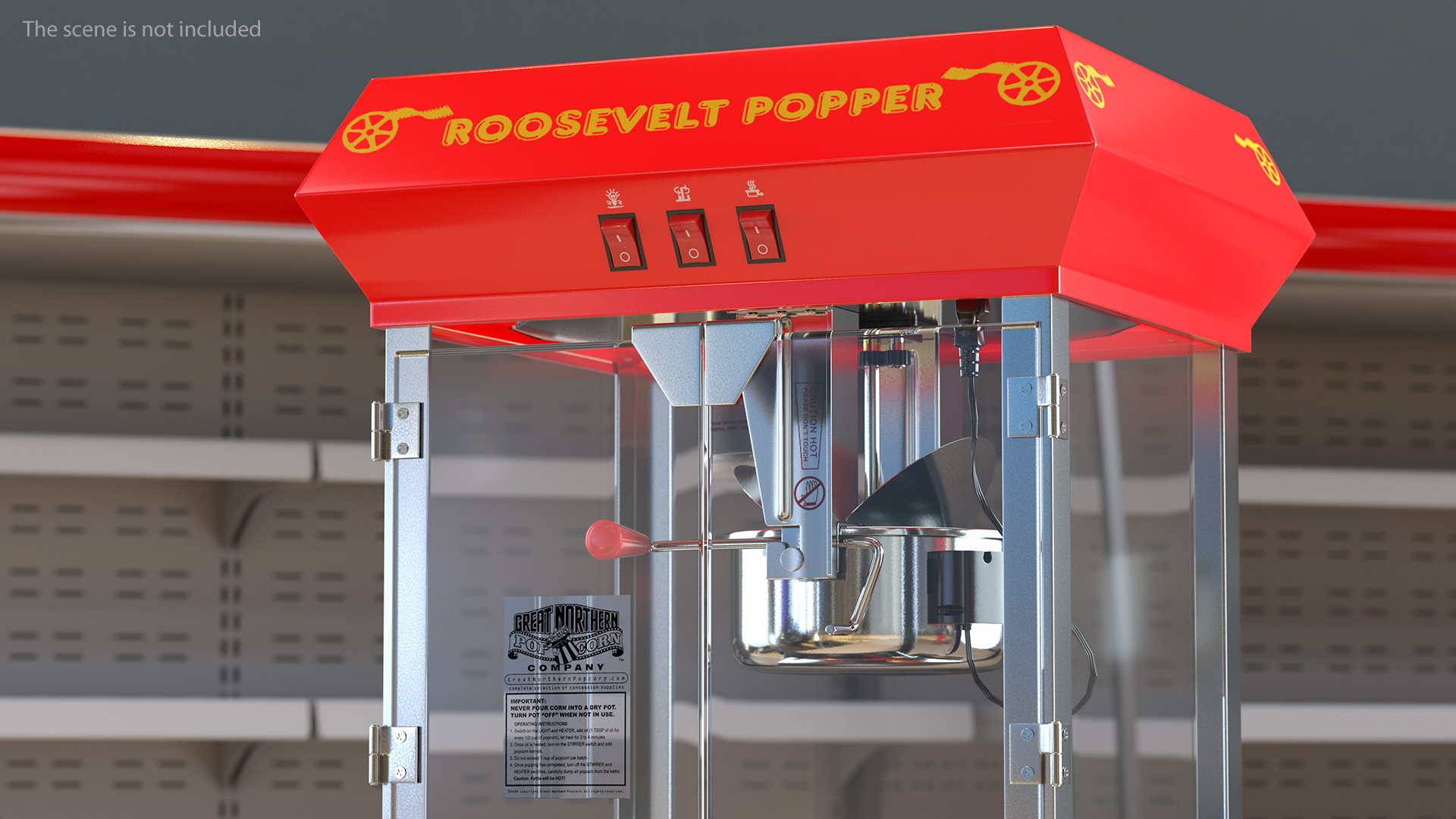 3D Great Northern Carnival Popcorn Popper Cart model