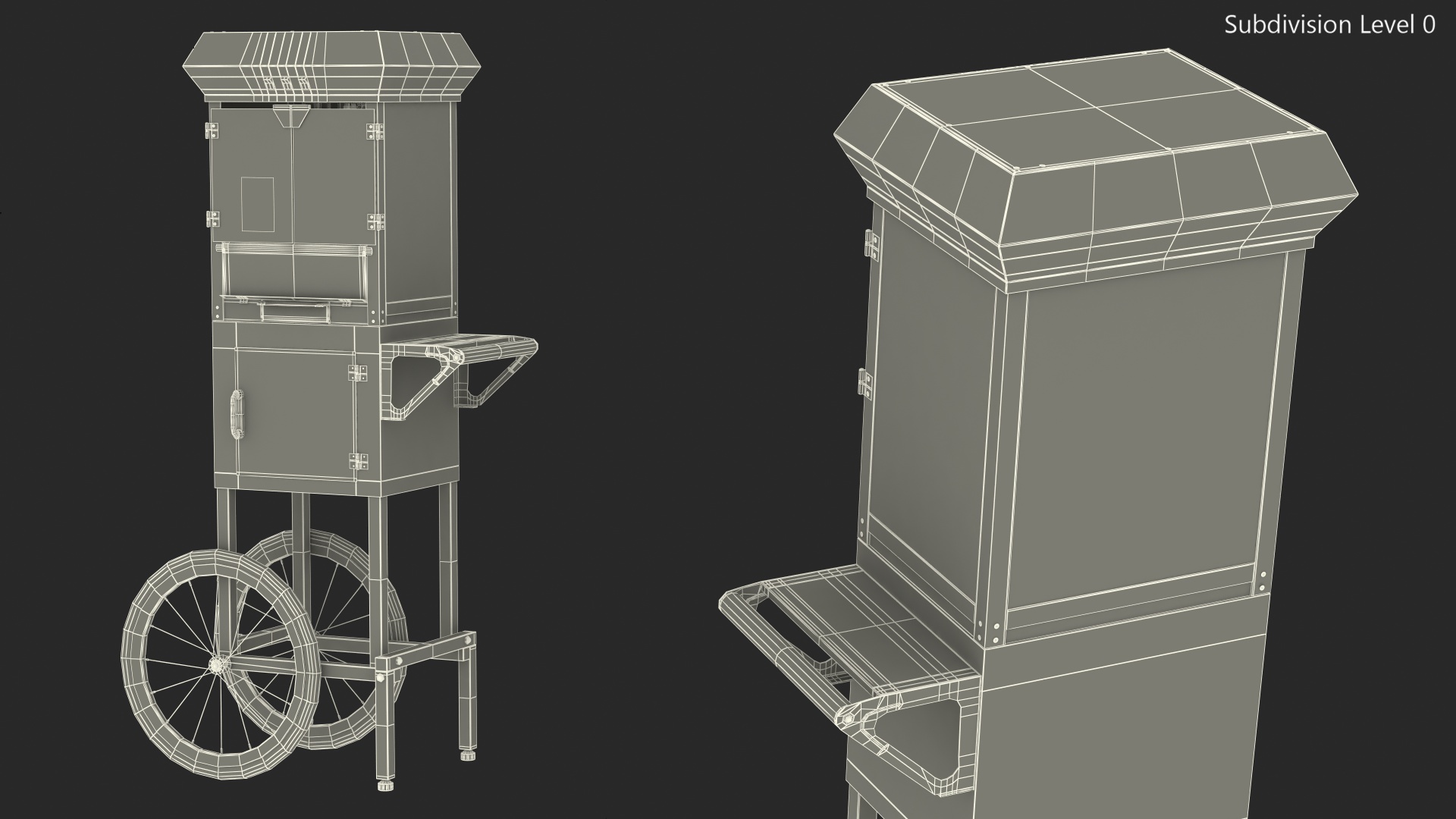 3D Great Northern Carnival Popcorn Popper Cart model