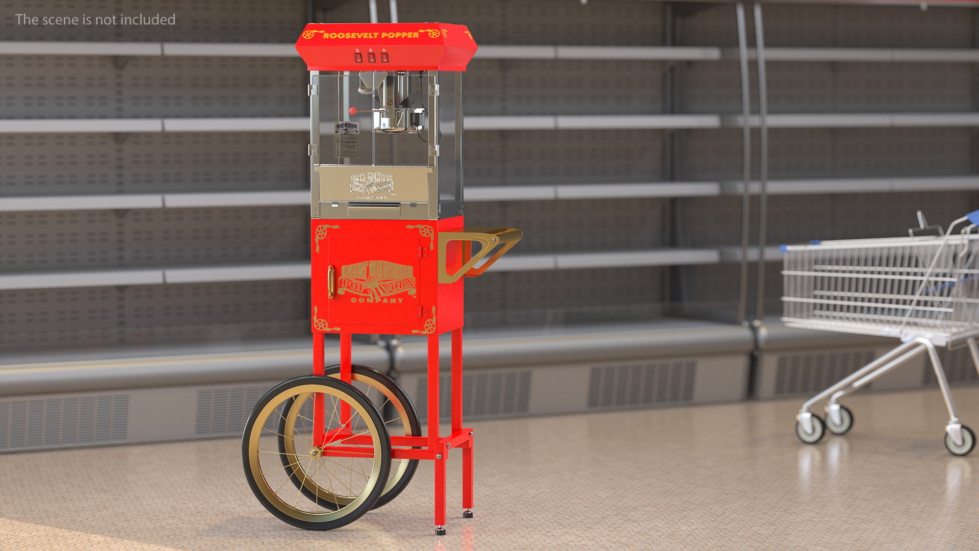 3D Great Northern Carnival Popcorn Popper Cart model