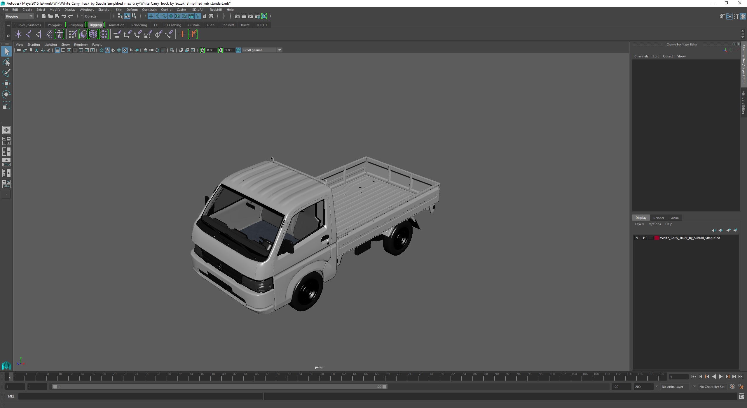 3D White Carry Truck by Suzuki Simplified model