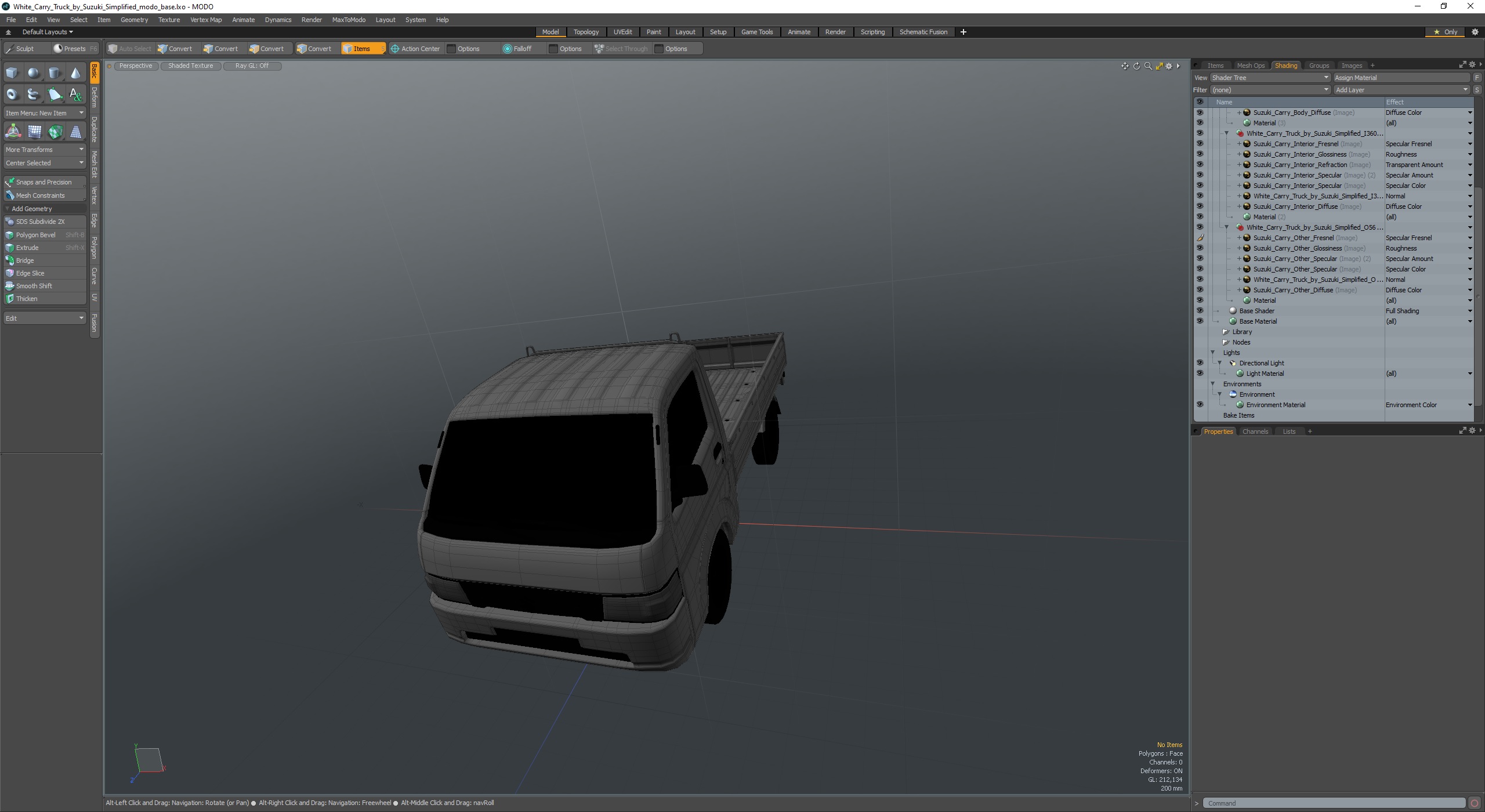 3D White Carry Truck by Suzuki Simplified model