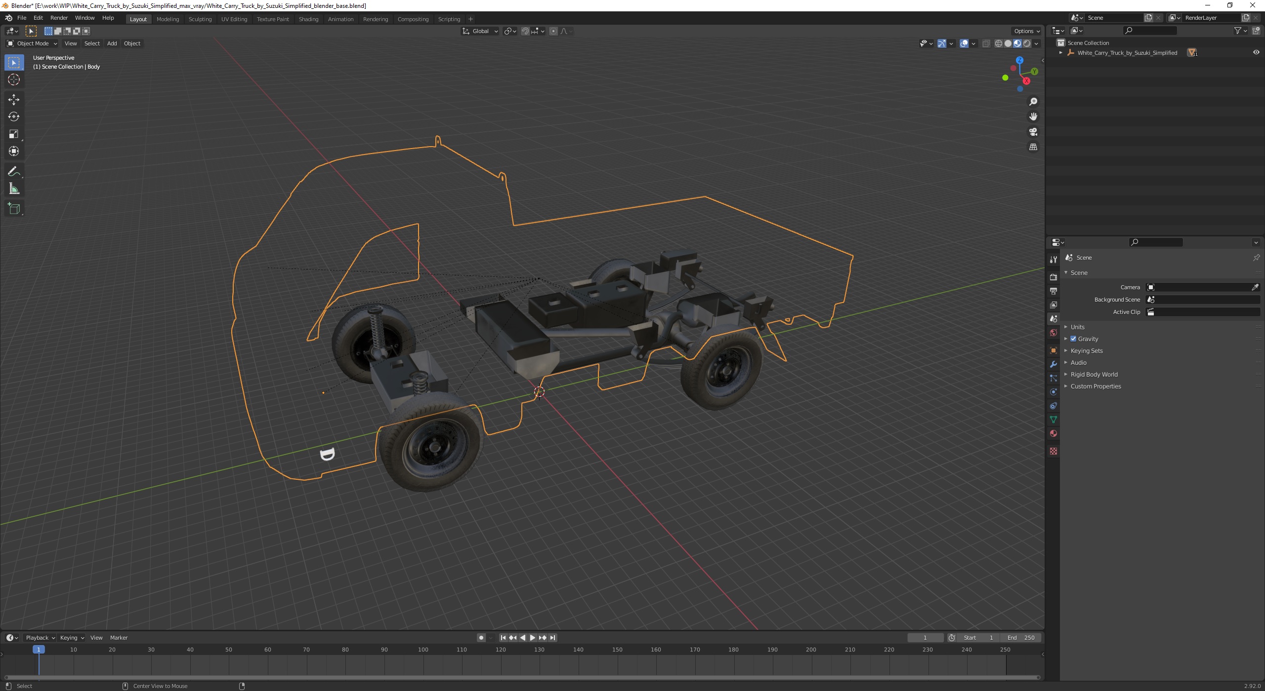 3D White Carry Truck by Suzuki Simplified model