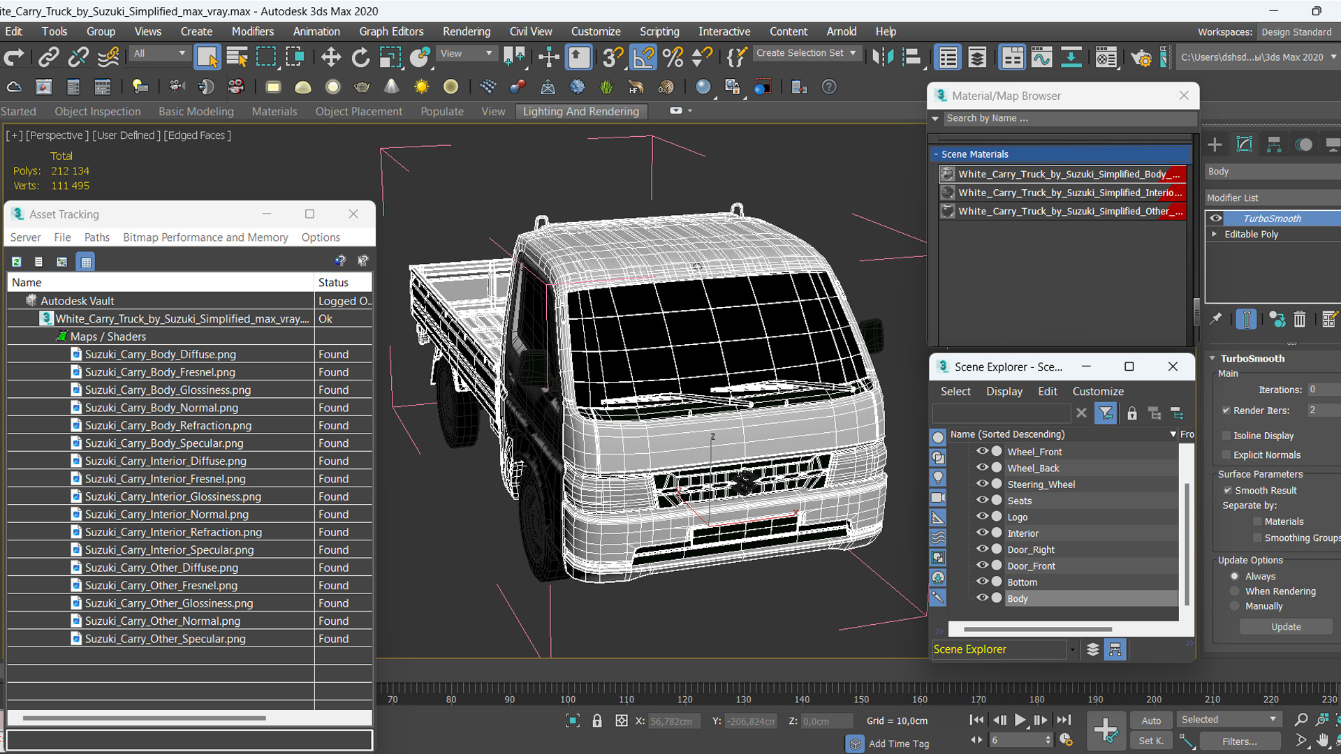3D White Carry Truck by Suzuki Simplified model
