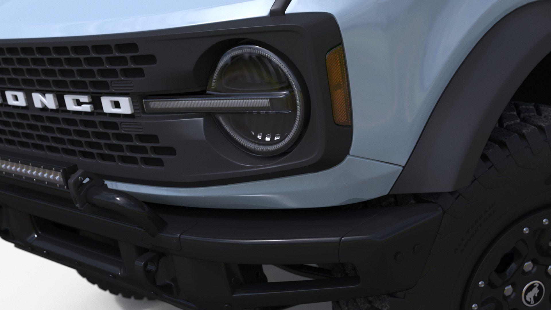 3D 4X4 Ford Bronco Two Door Cactus Gray Rigged model