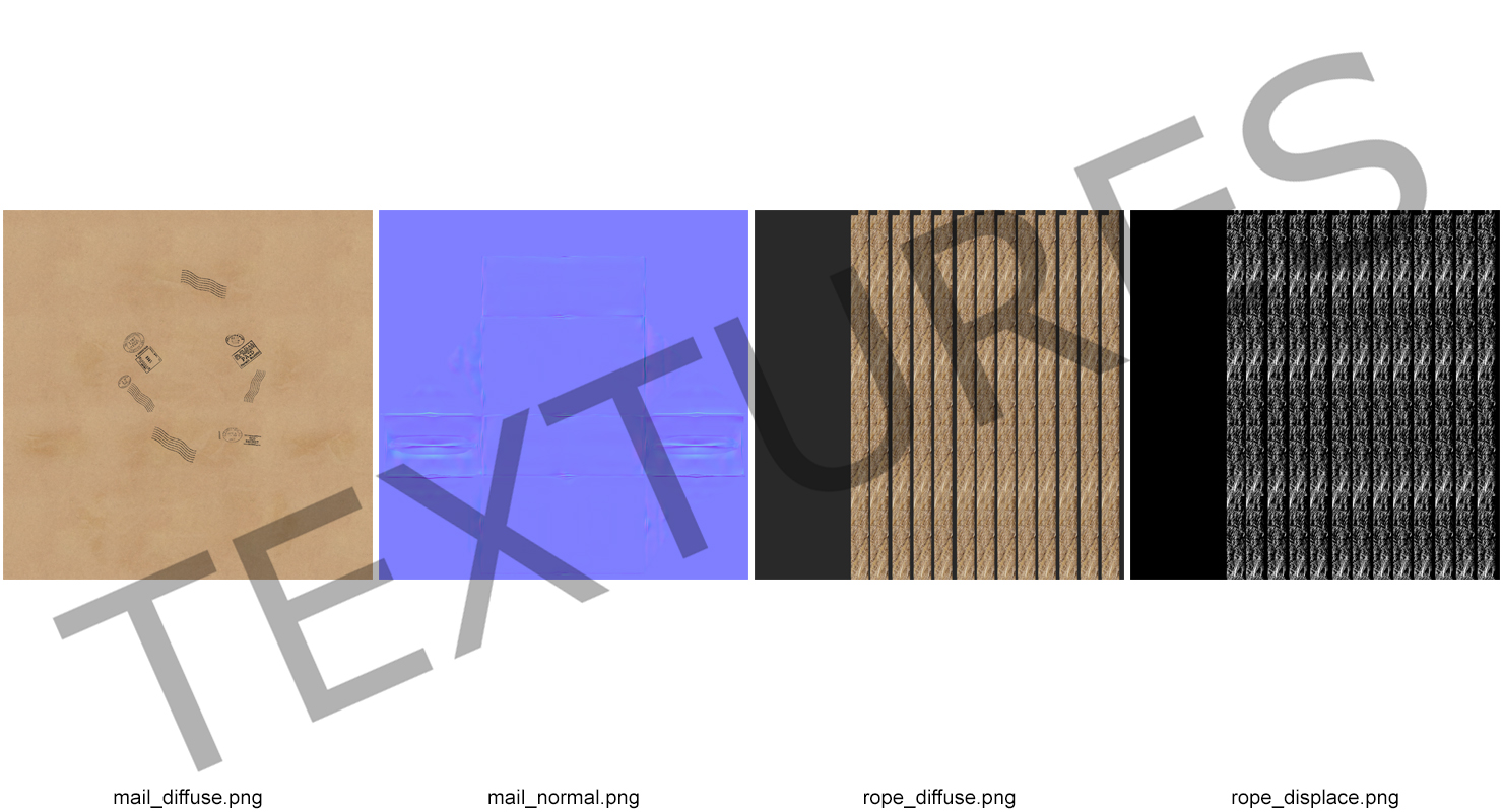 3D Postal Mail Package Fur model