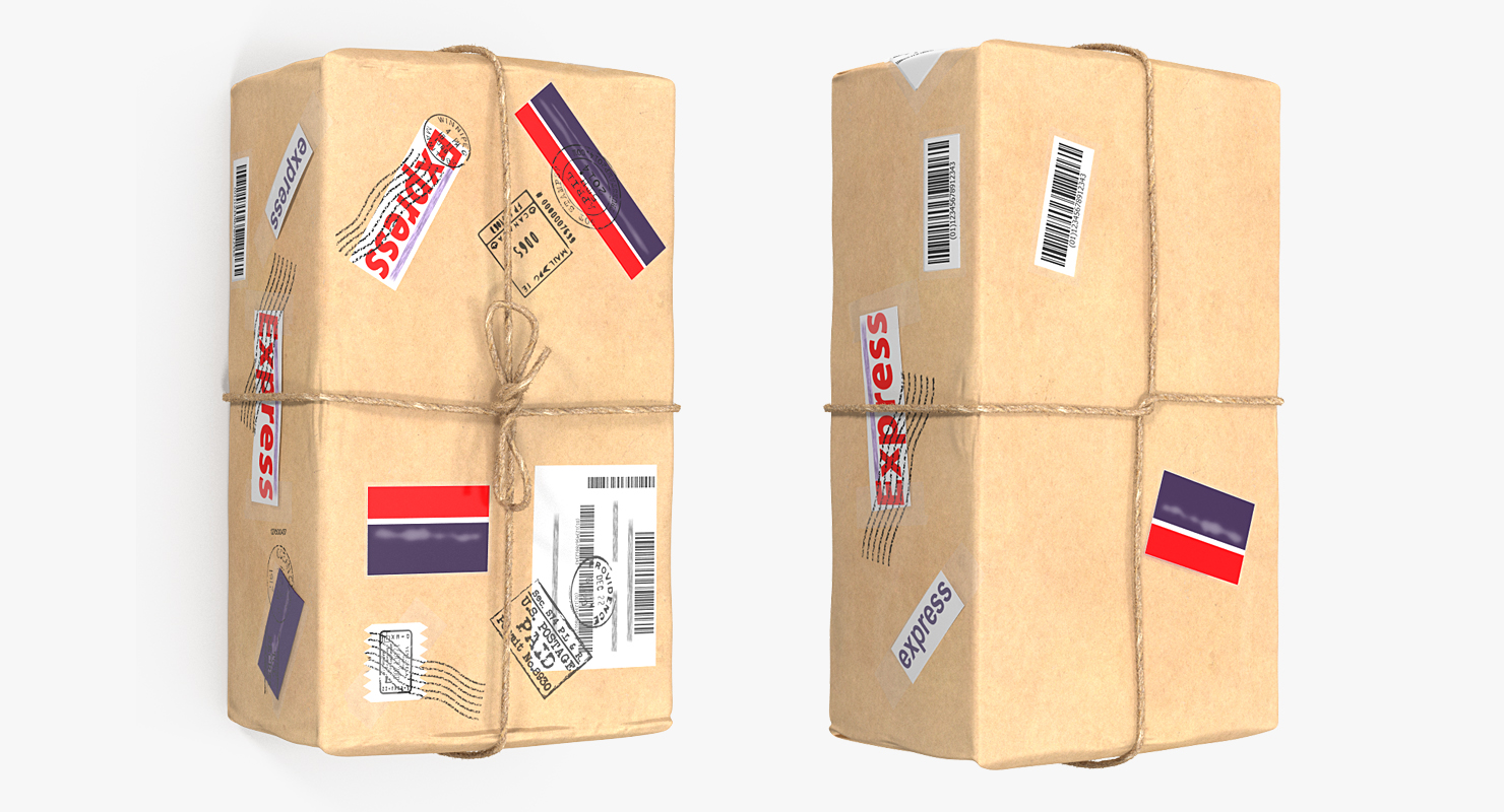 3D Postal Mail Package Fur model