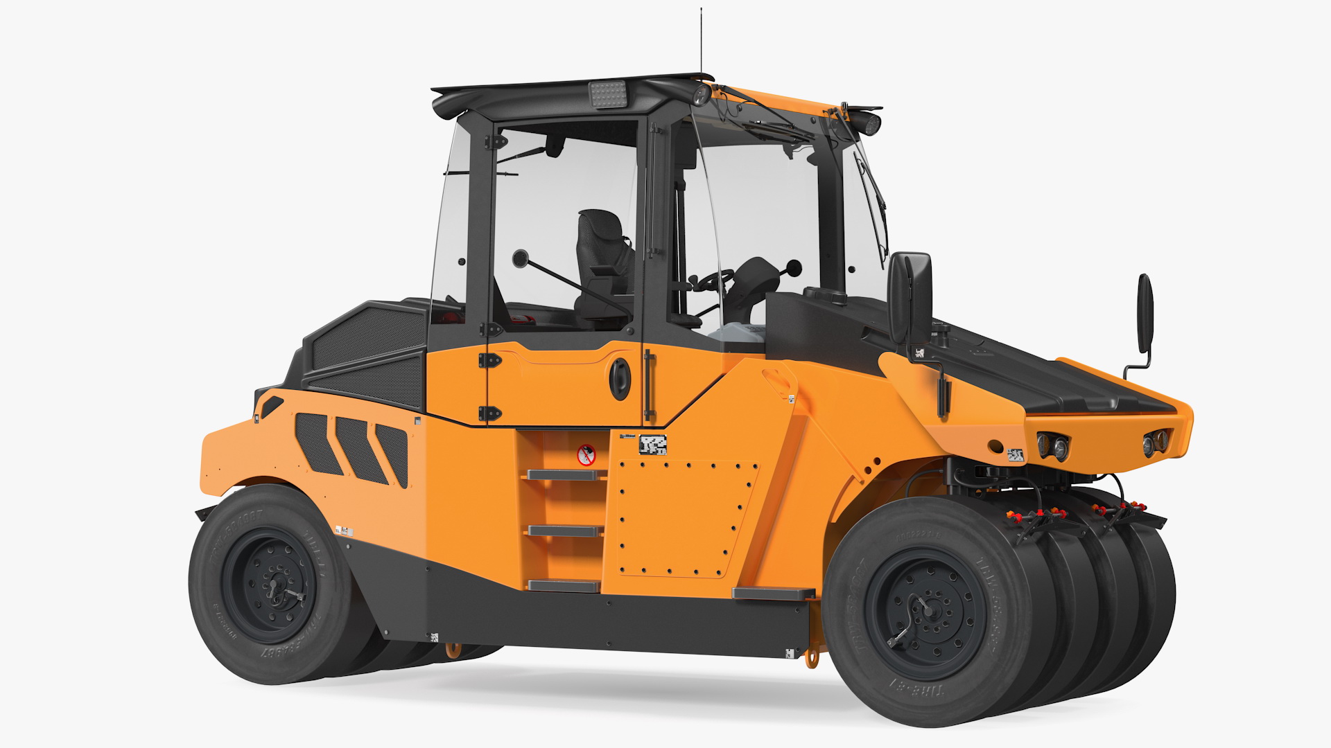 Pneumatic Tyred Roller Compactor Rigged 3D model