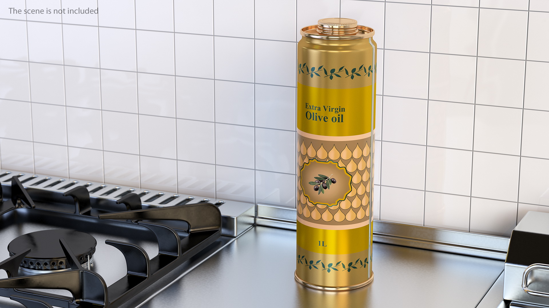 3D model Olive Oil 1 Litre Tin Can