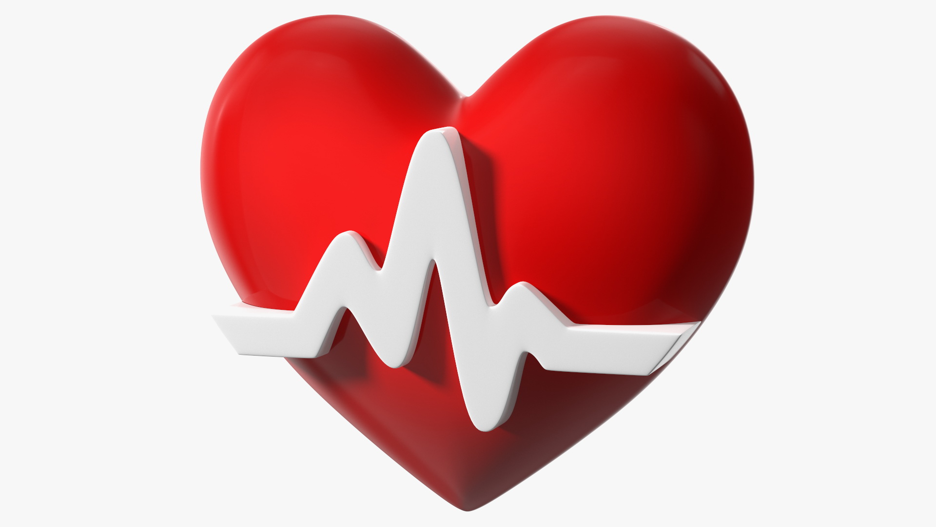 3D model Heart with Heartbeat Line