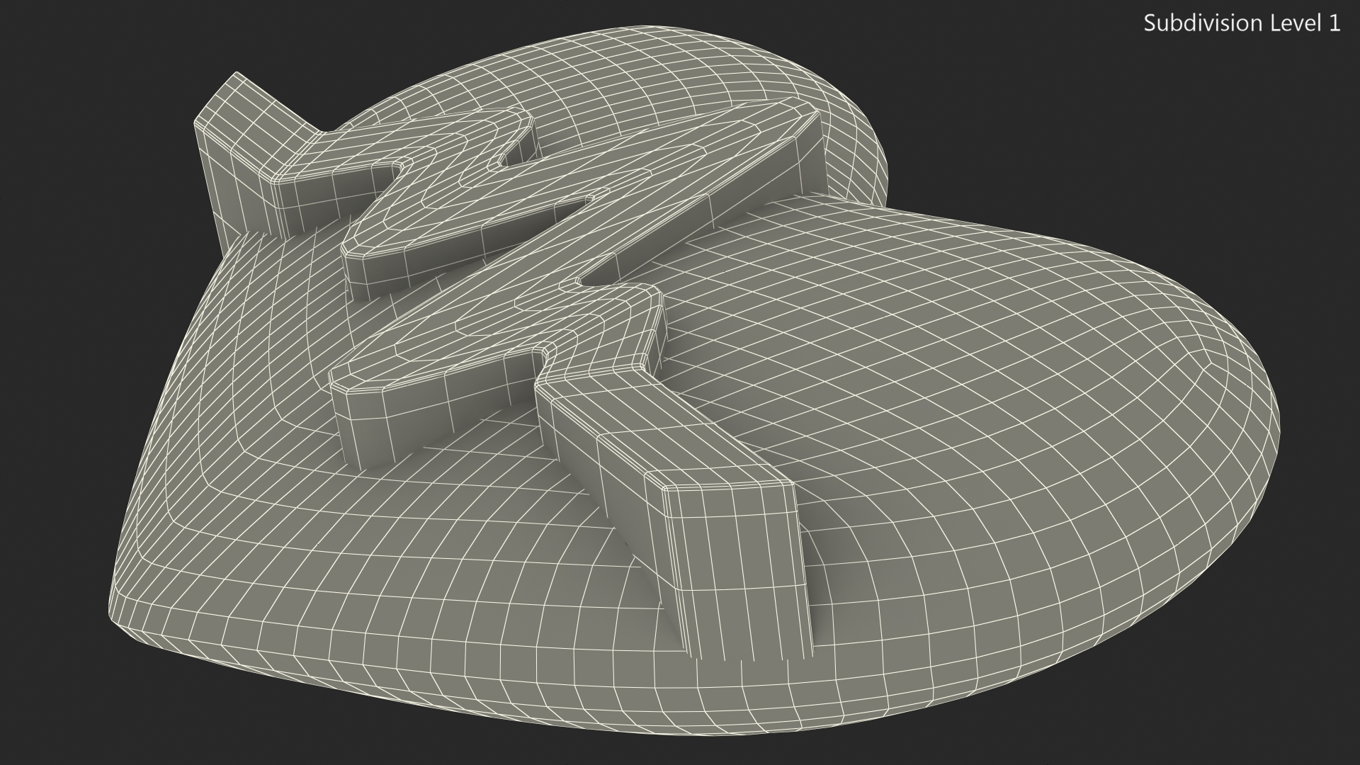 3D model Heart with Heartbeat Line