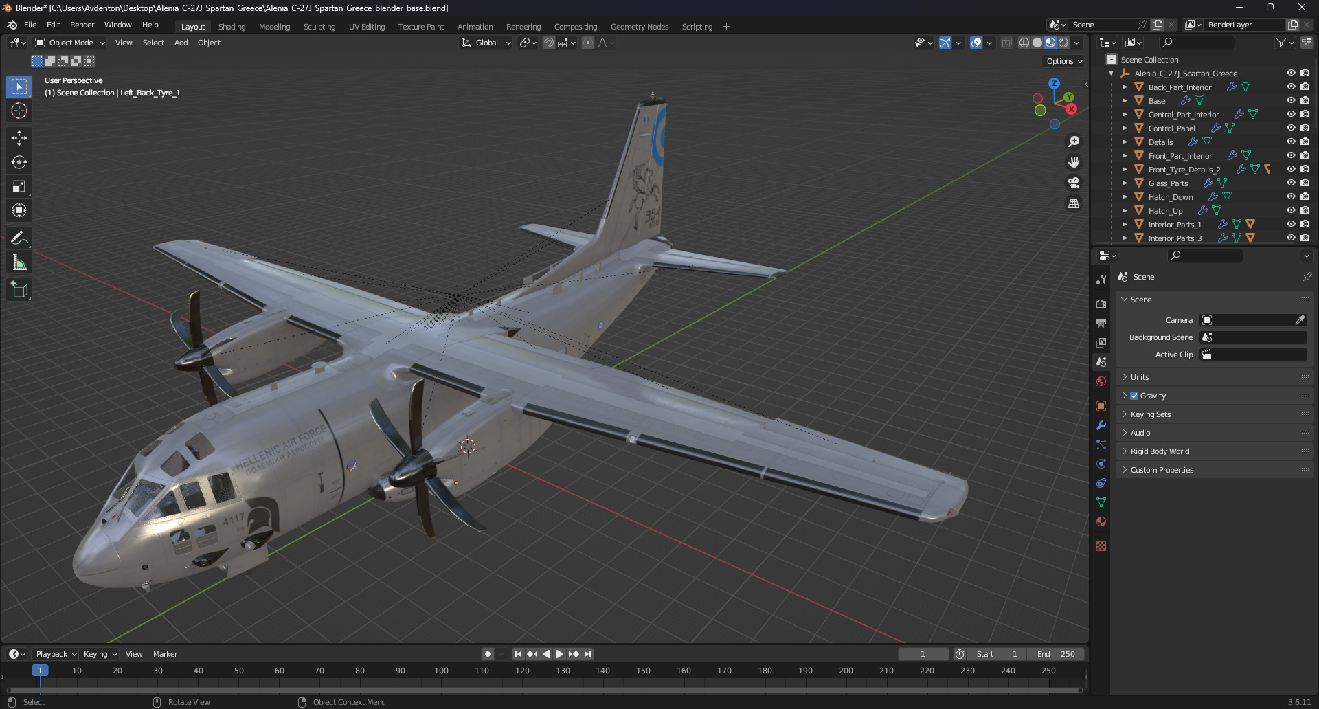 Alenia C-27J Spartan Greece 3D