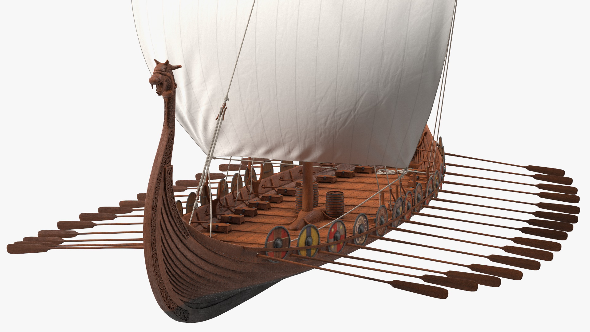 3D Viking Drakkar Rigged