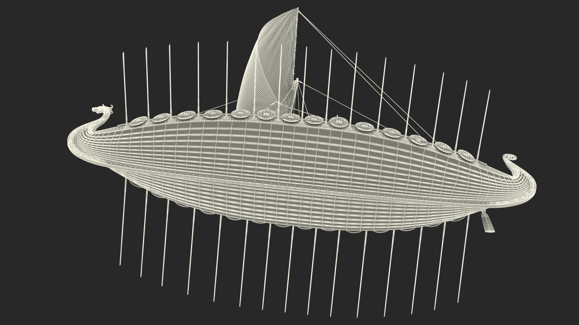 3D Viking Drakkar Rigged