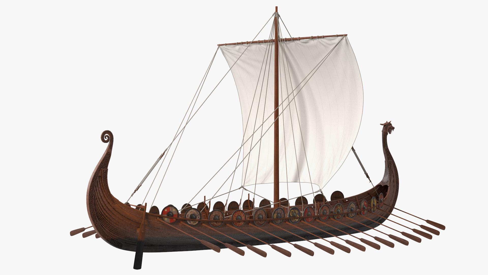 3D Viking Drakkar Rigged