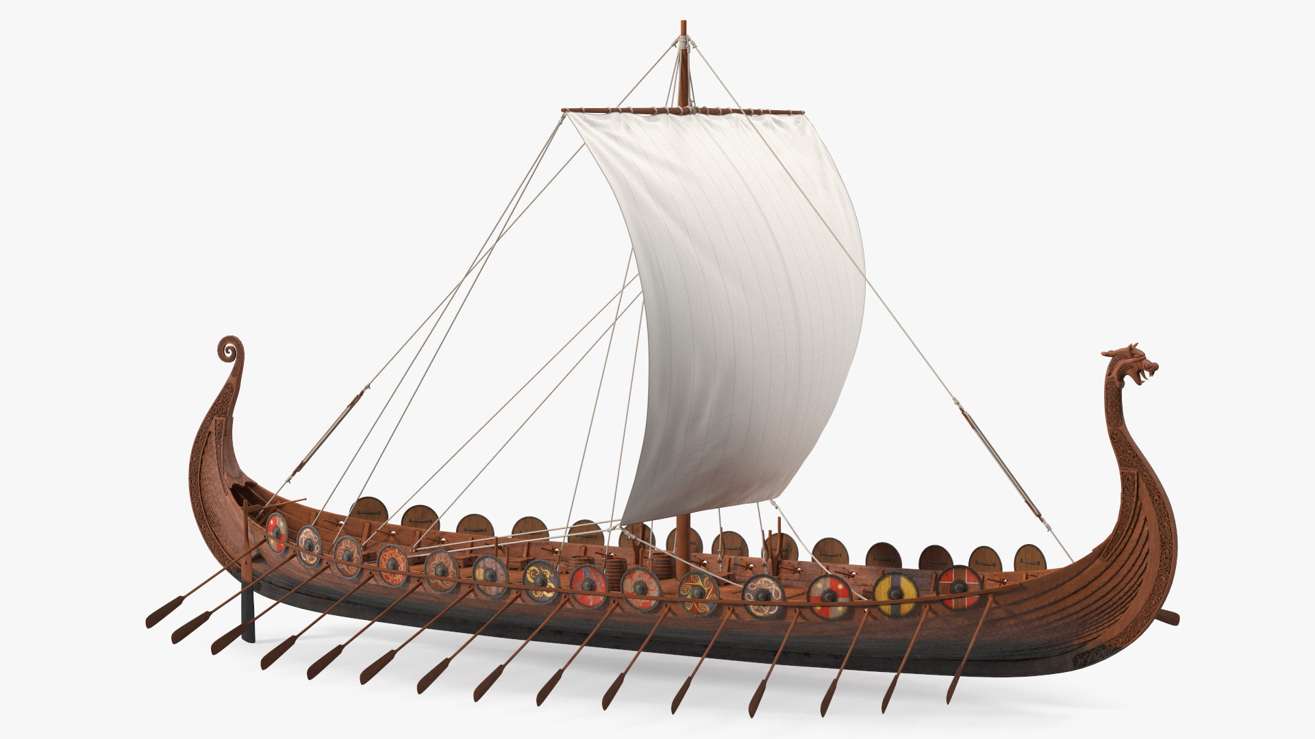 3D Viking Drakkar Rigged