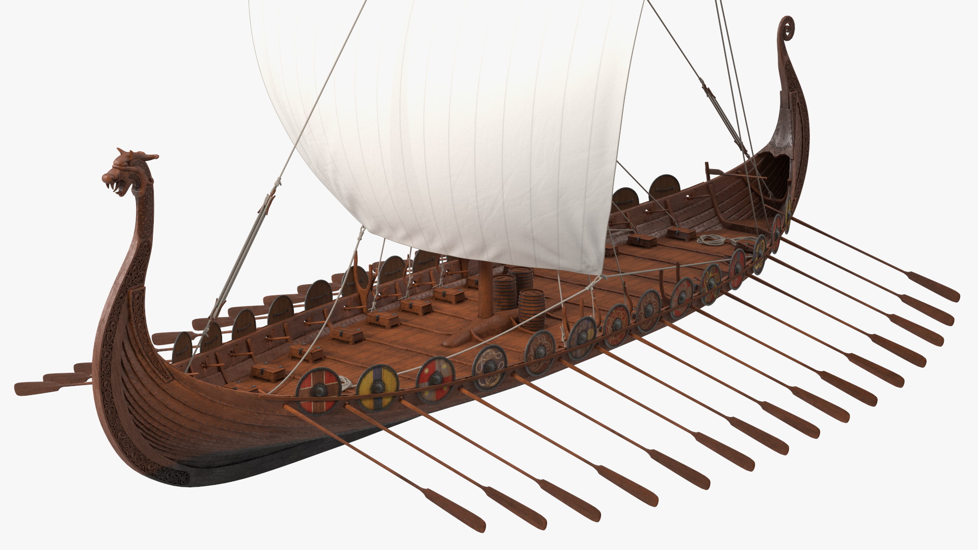 3D Viking Drakkar Rigged