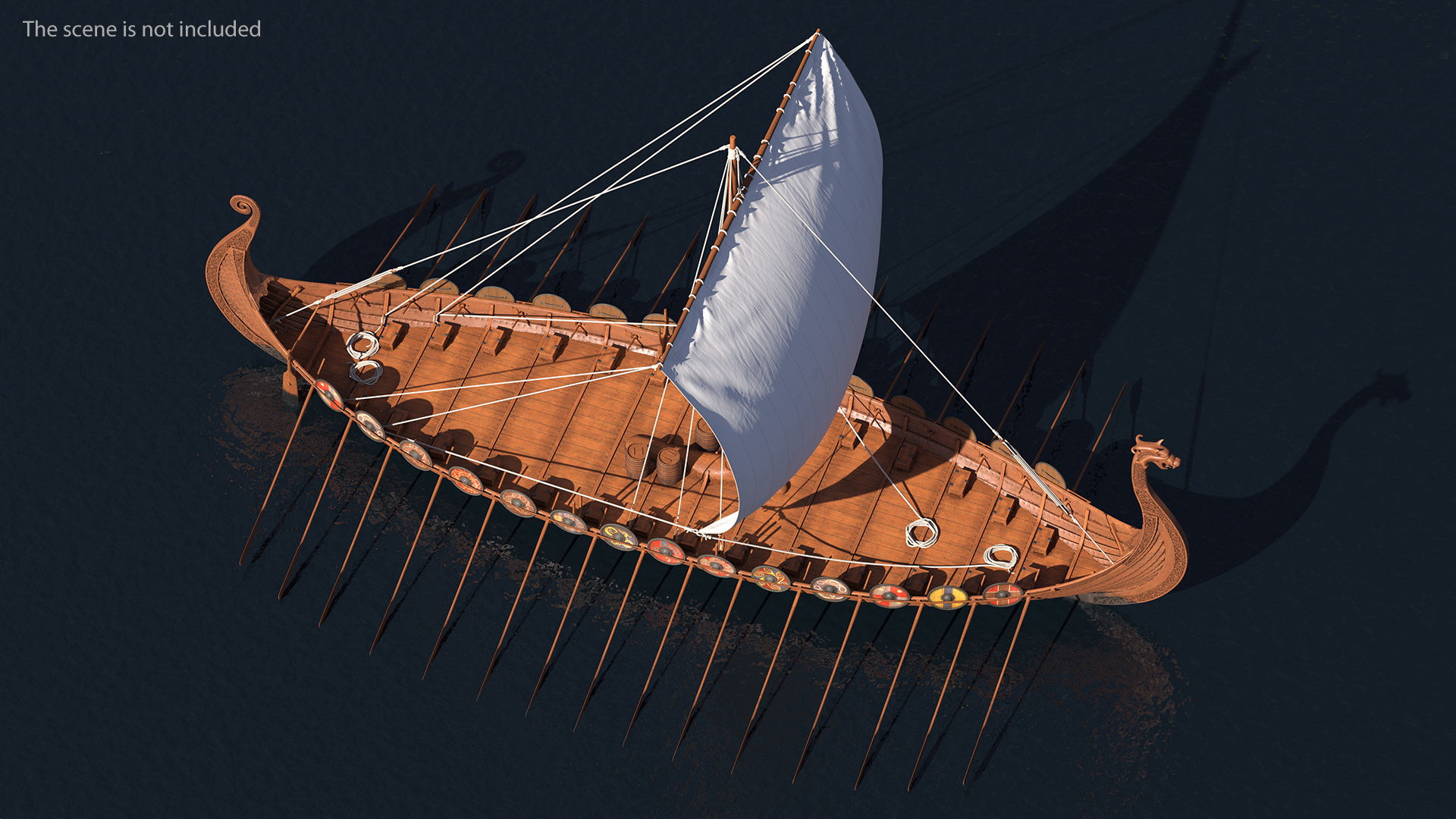3D Viking Drakkar Rigged